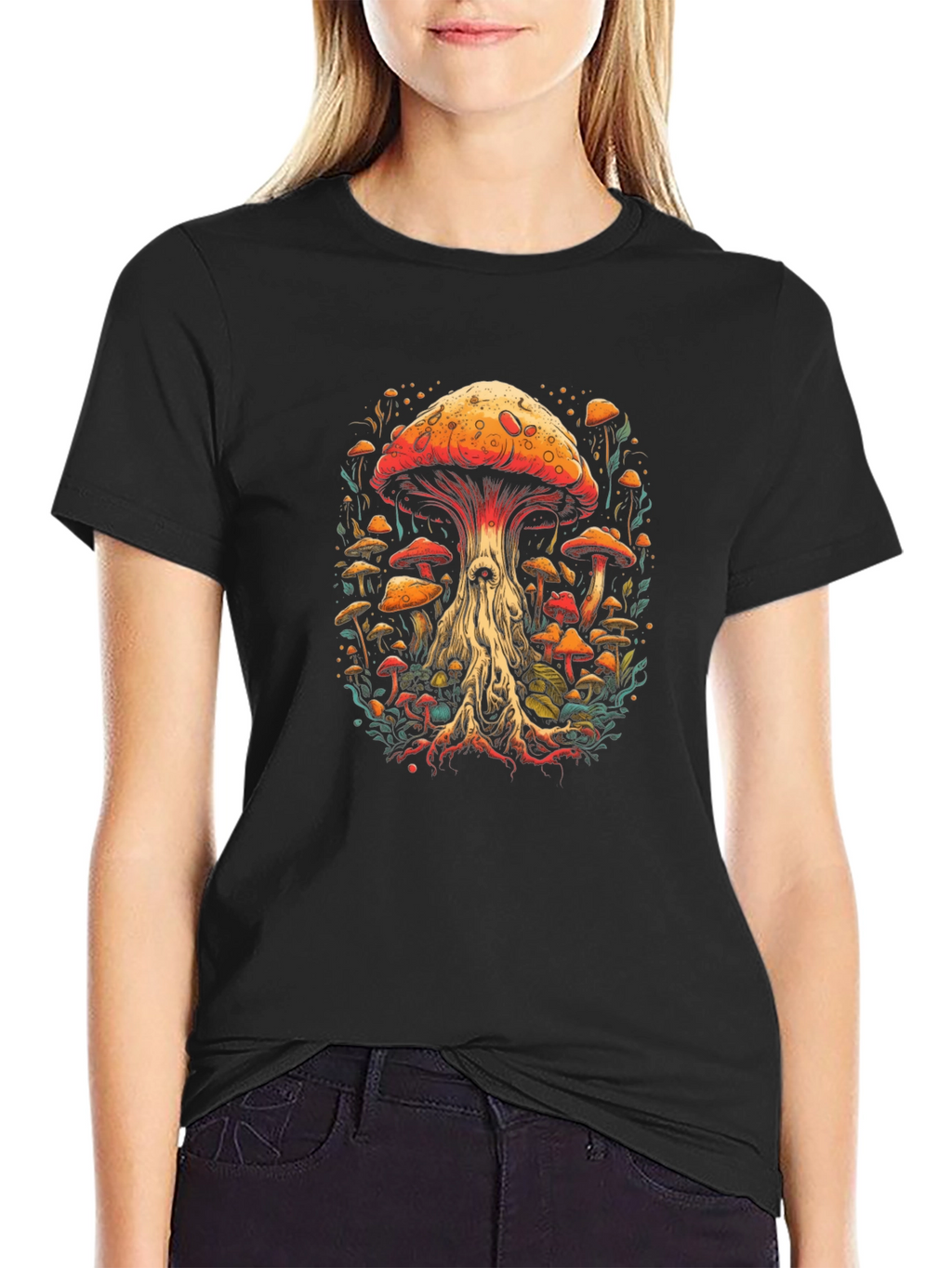 Mushroom Graphic Tee - Unique Artistic Design