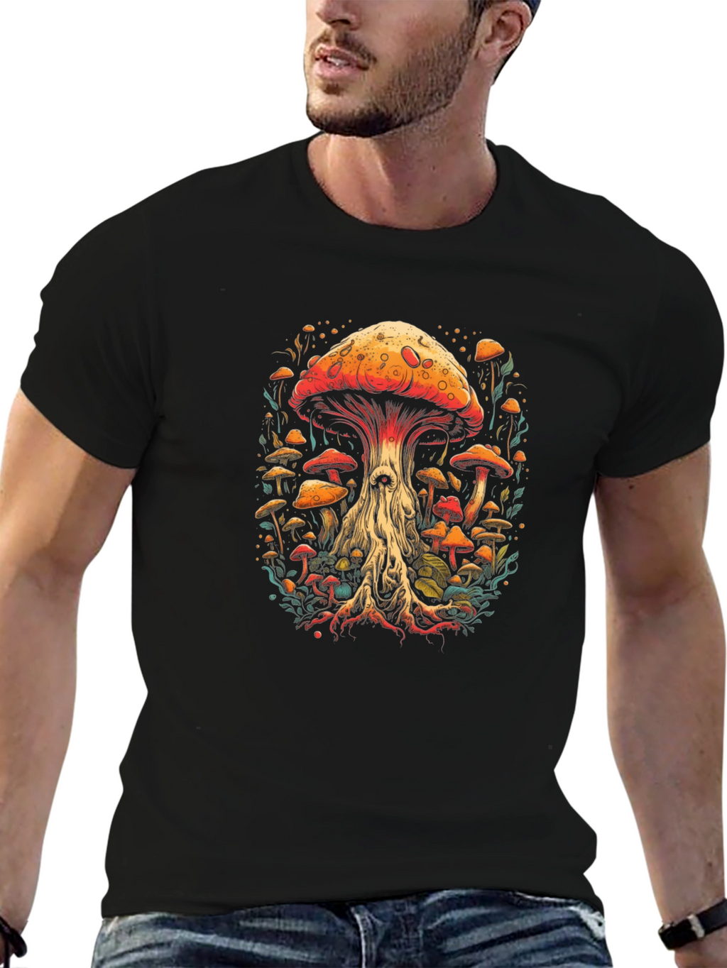 Mushroom Graphic Tee - Unique Artistic Design