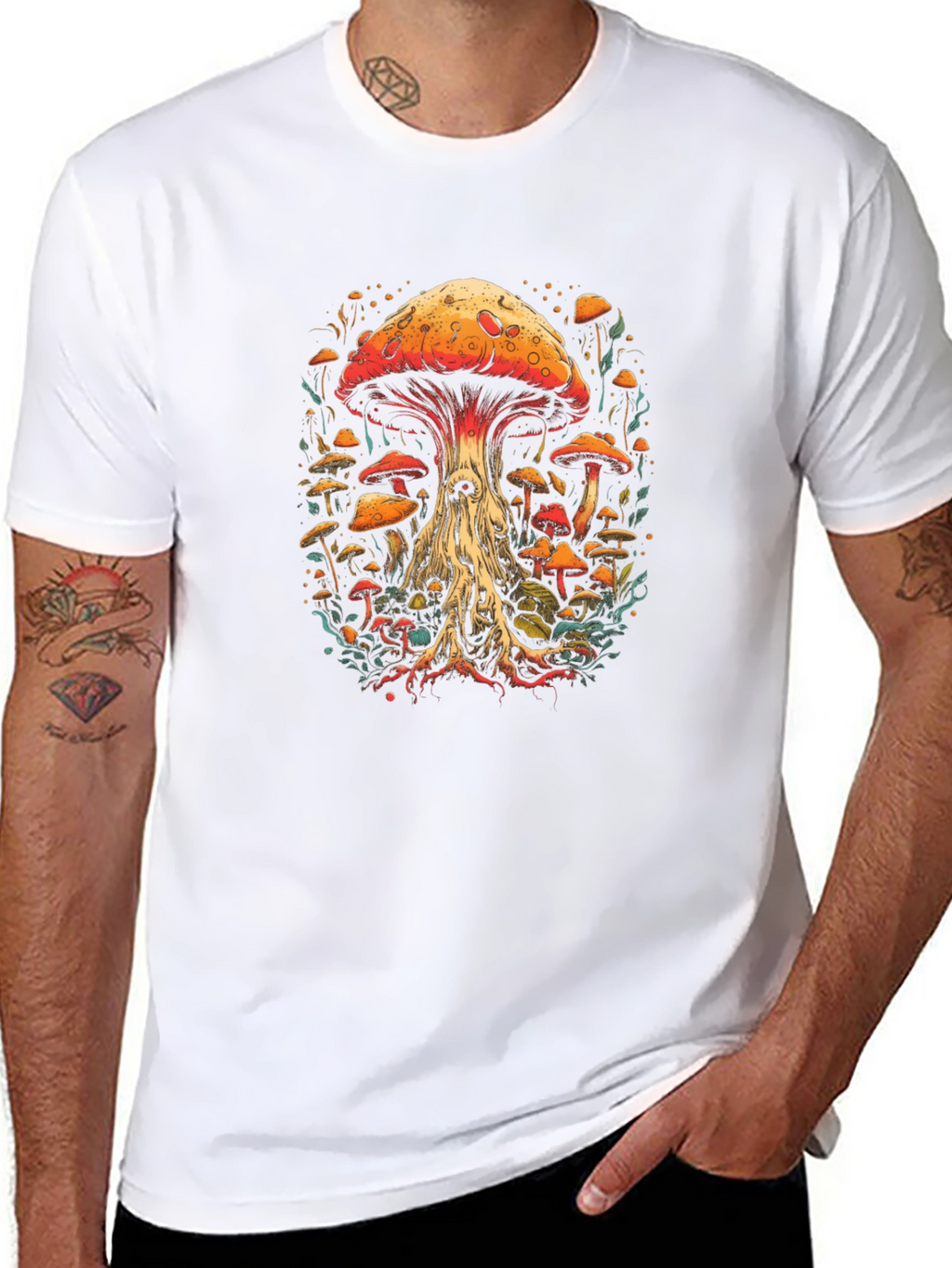 Mushroom Graphic Tee - Unique Artistic Design