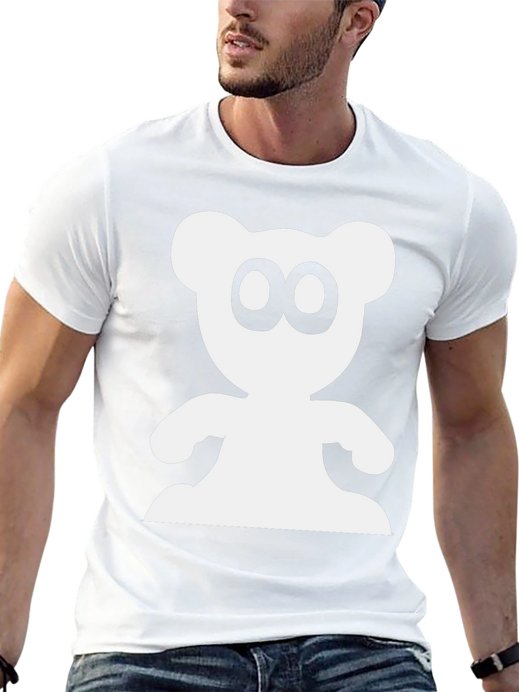Cute Bear Graphic Black T-Shirt