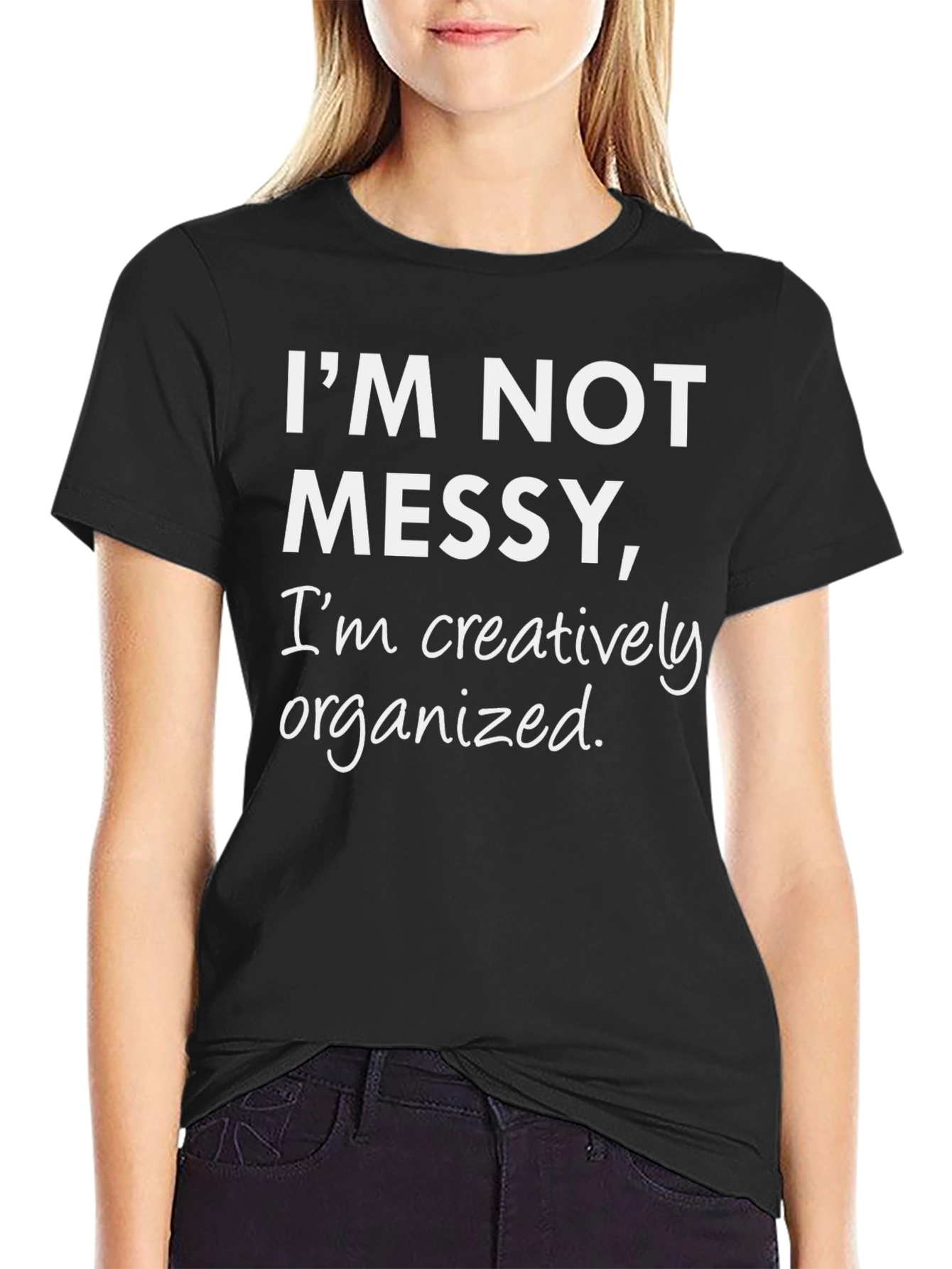 Creatively Organized Graphic T-Shirt - Black