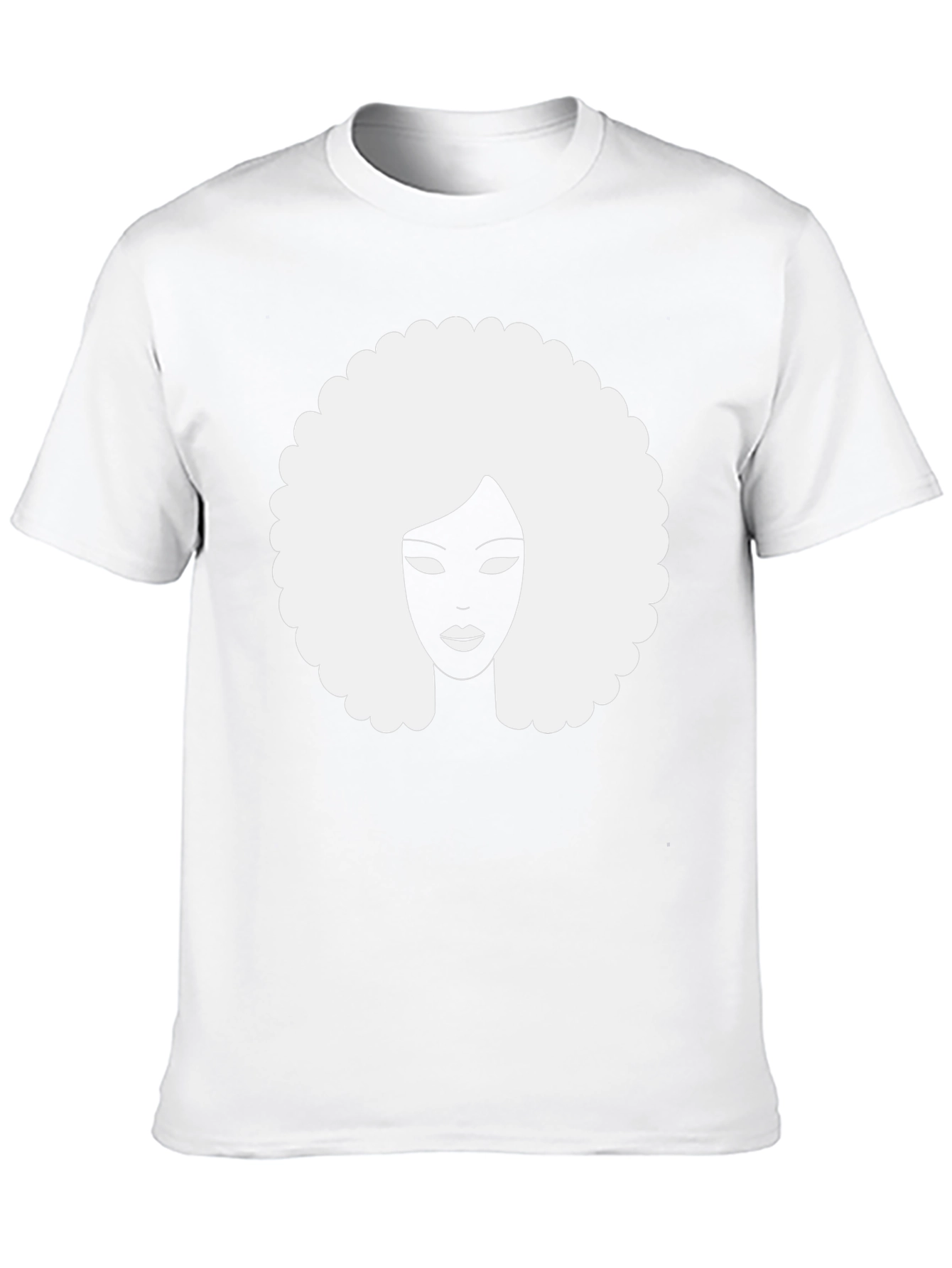 Afro Silhouette Graphic Tee - Classic Black Cotton T-Shirt