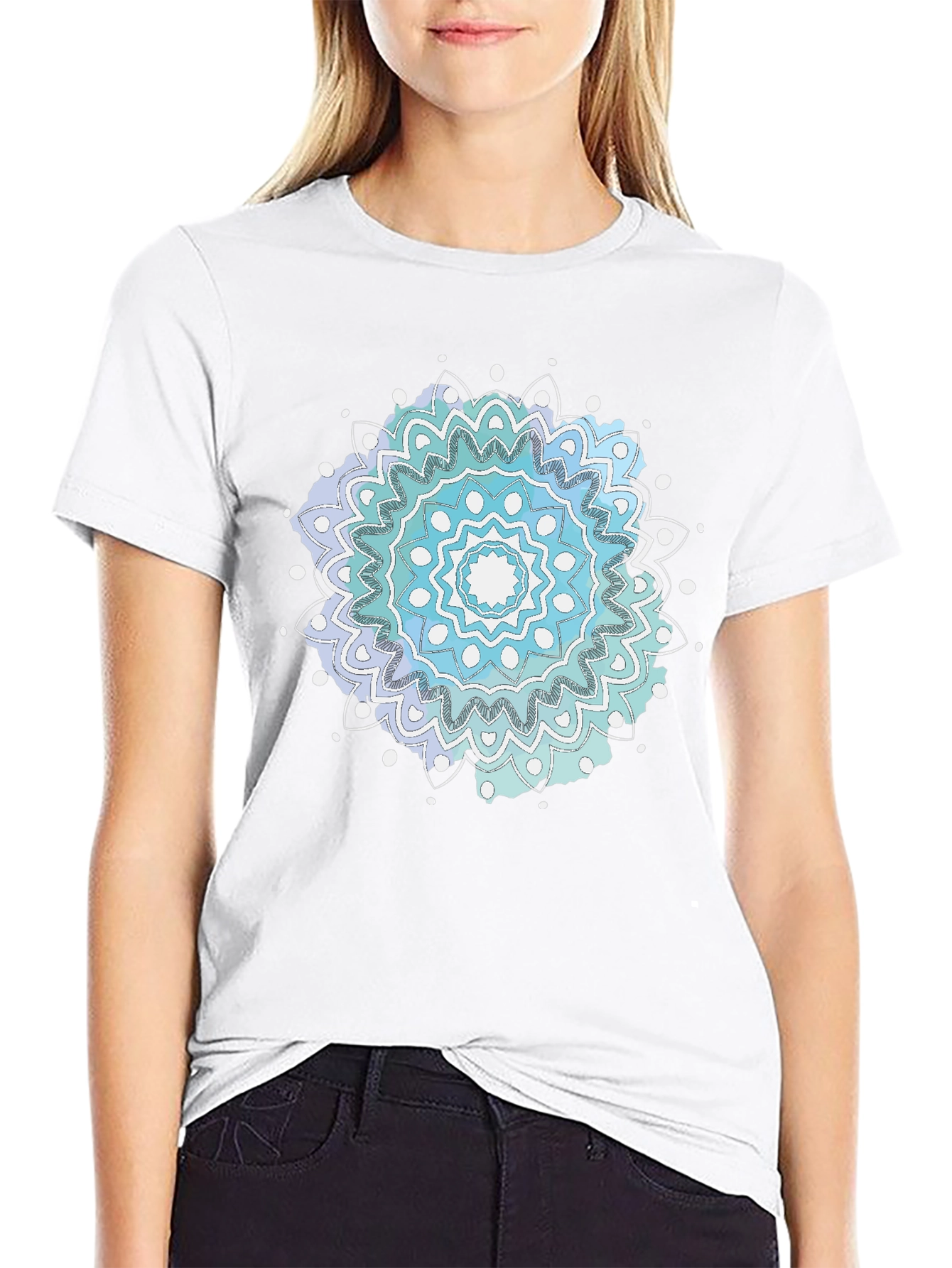 Mens Black Mandala Graphic Tee