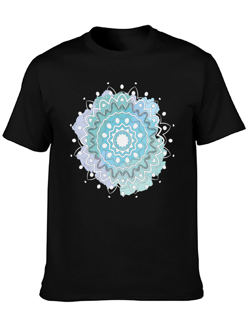 Mens Black Mandala Graphic Tee