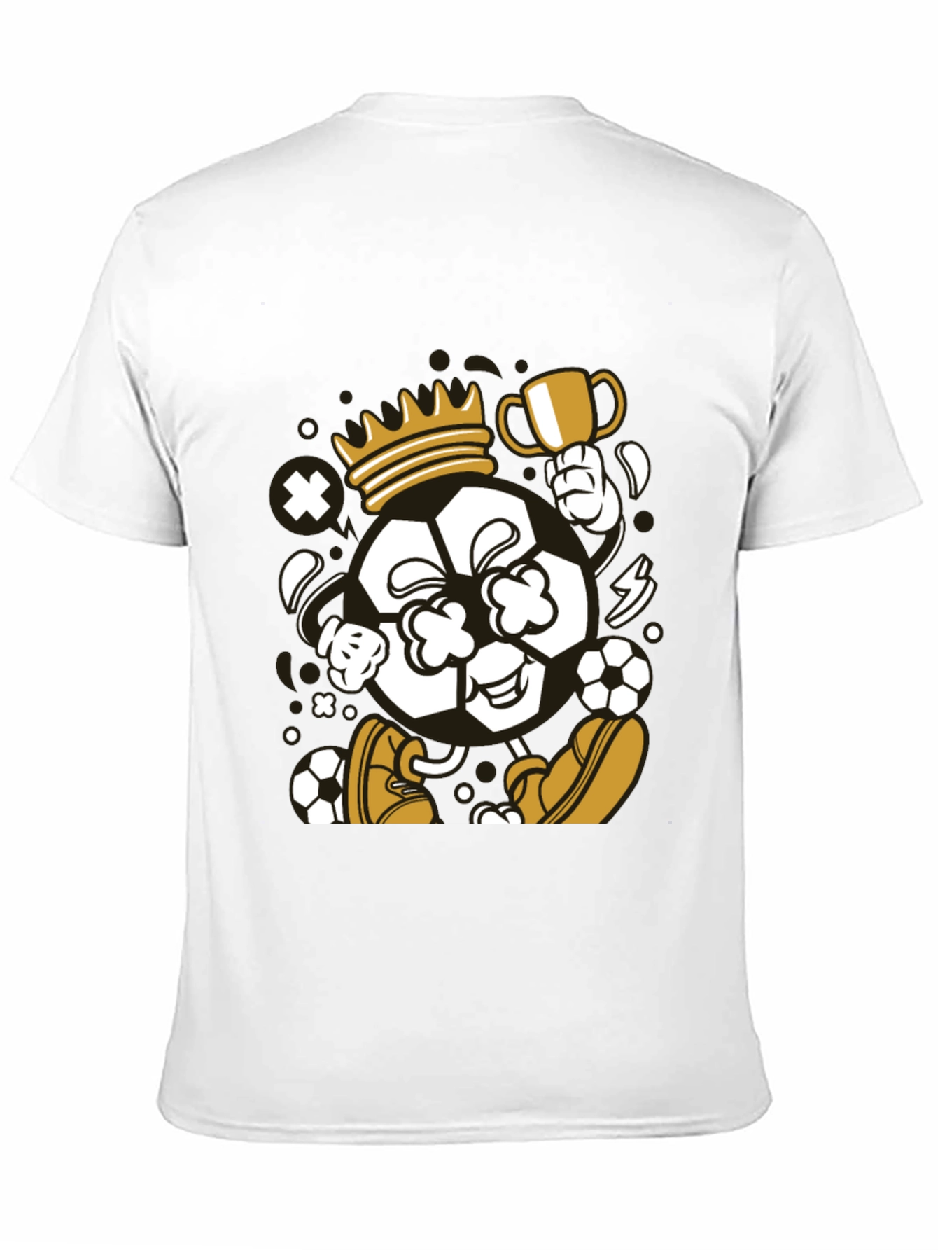 King Soccer Ball Black T-Shirt