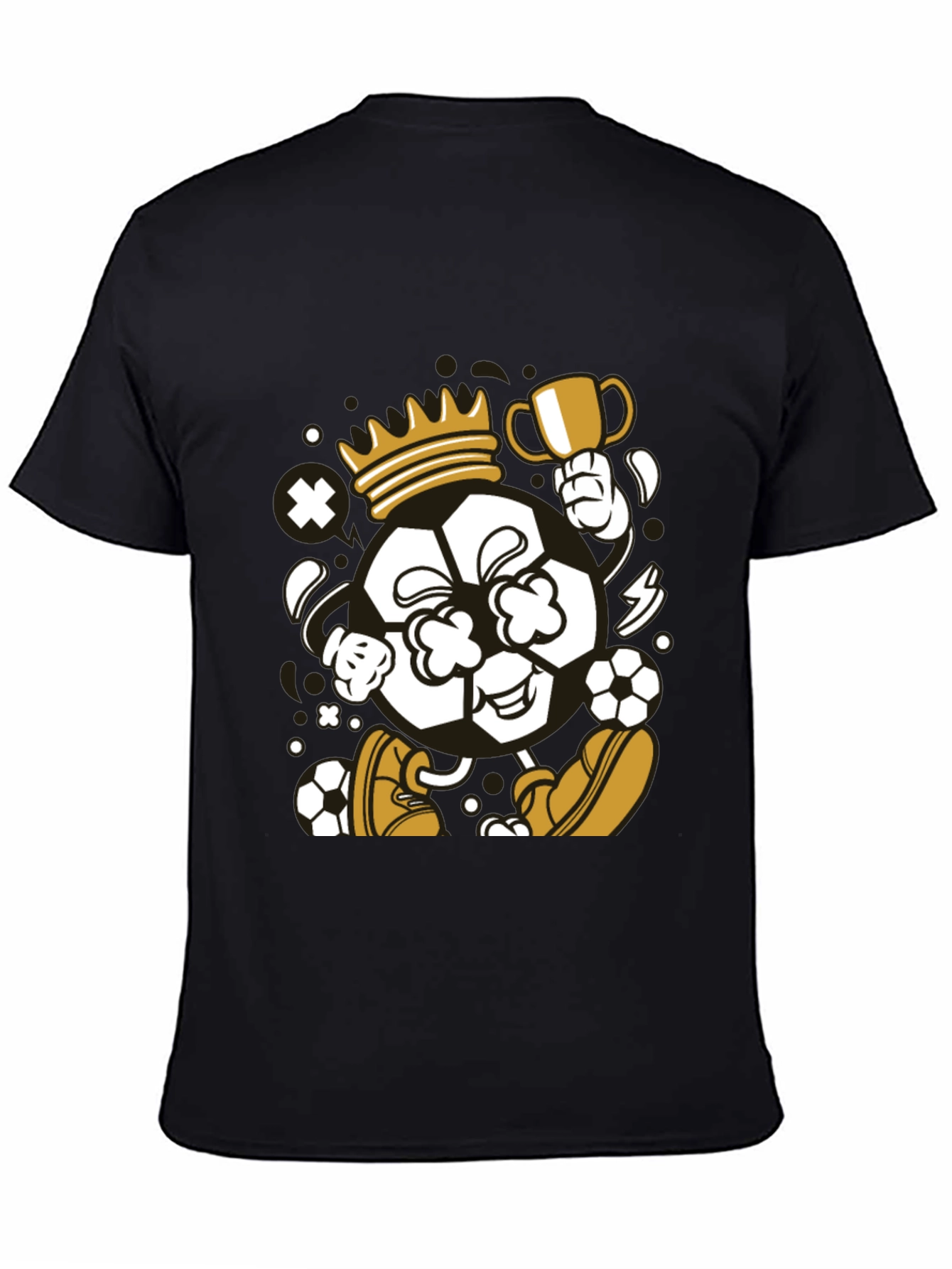 King Soccer Ball Black T-Shirt