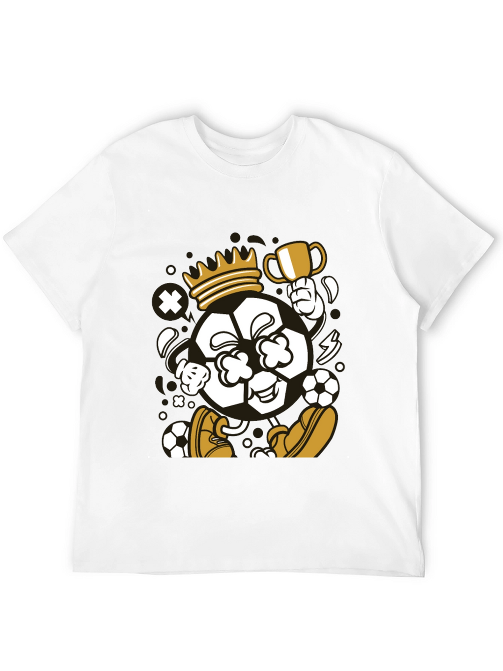 King Soccer Ball Black T-Shirt