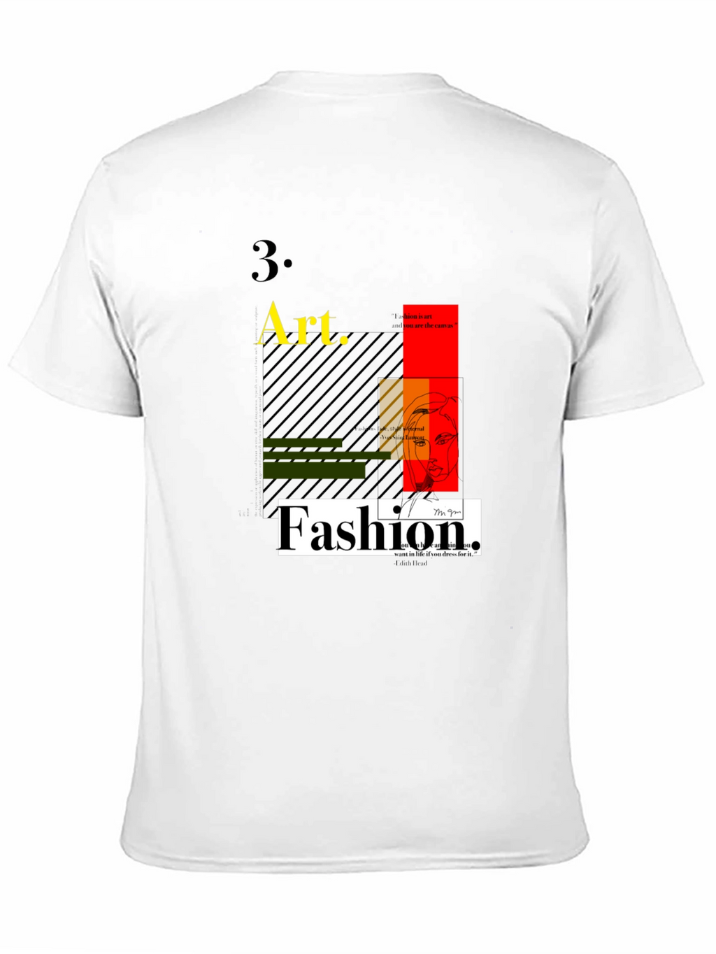 Art Fashion Graphic Tee - Modern Design Black T-Shirt