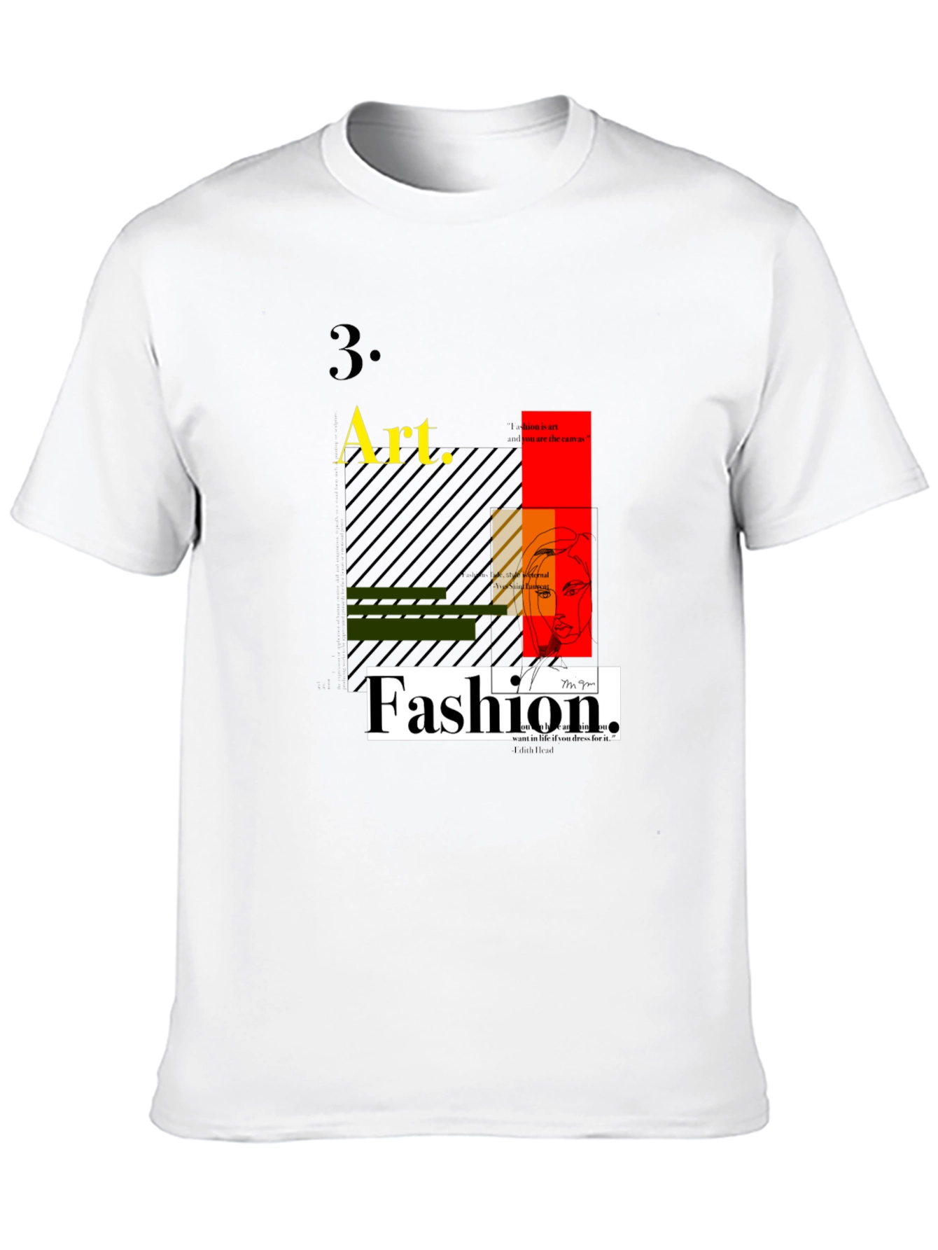 Art Fashion Graphic Tee - Modern Design Black T-Shirt
