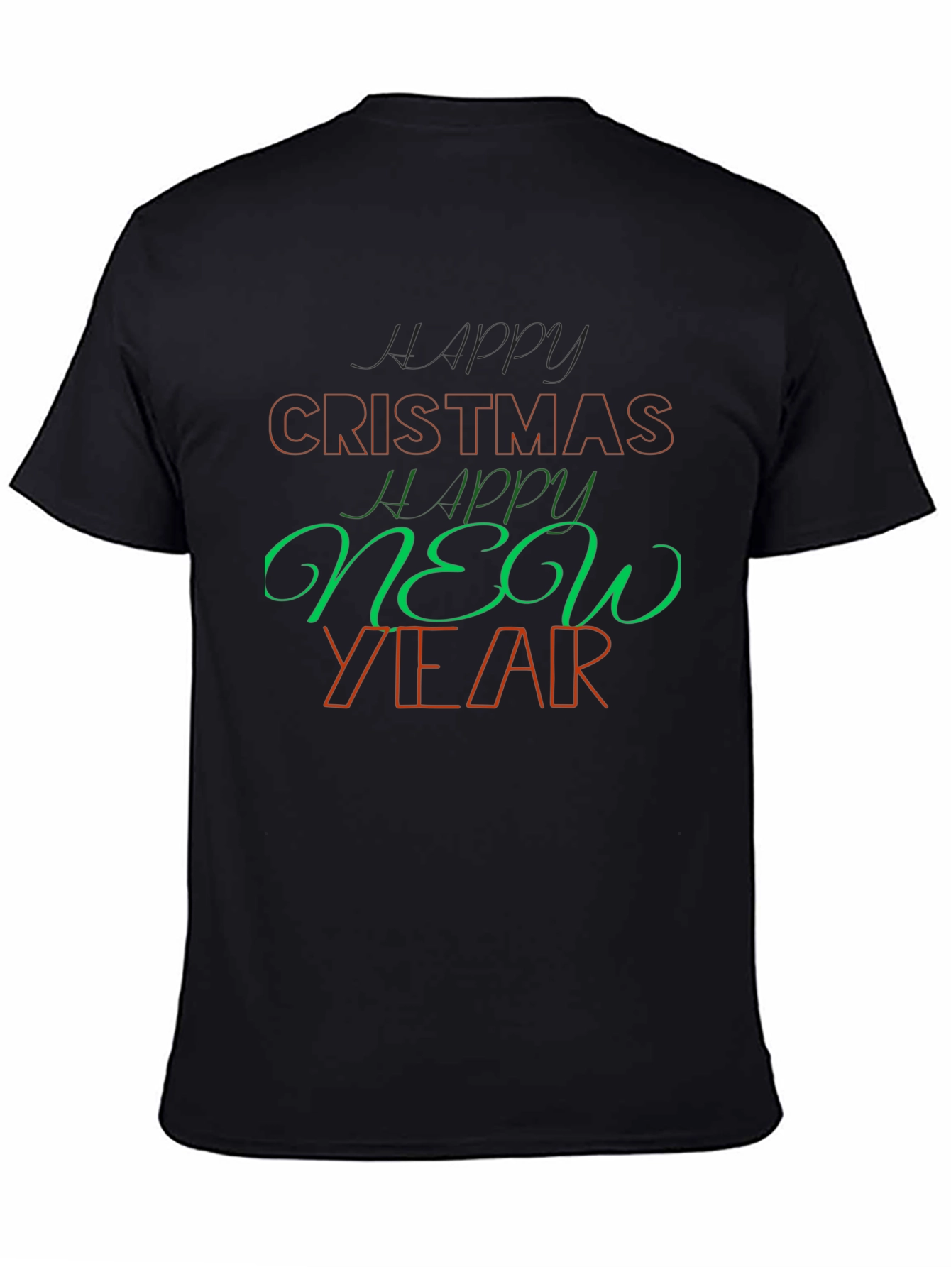 Festive Holiday Graphic Tee - Happy Christmas New Year Shirt