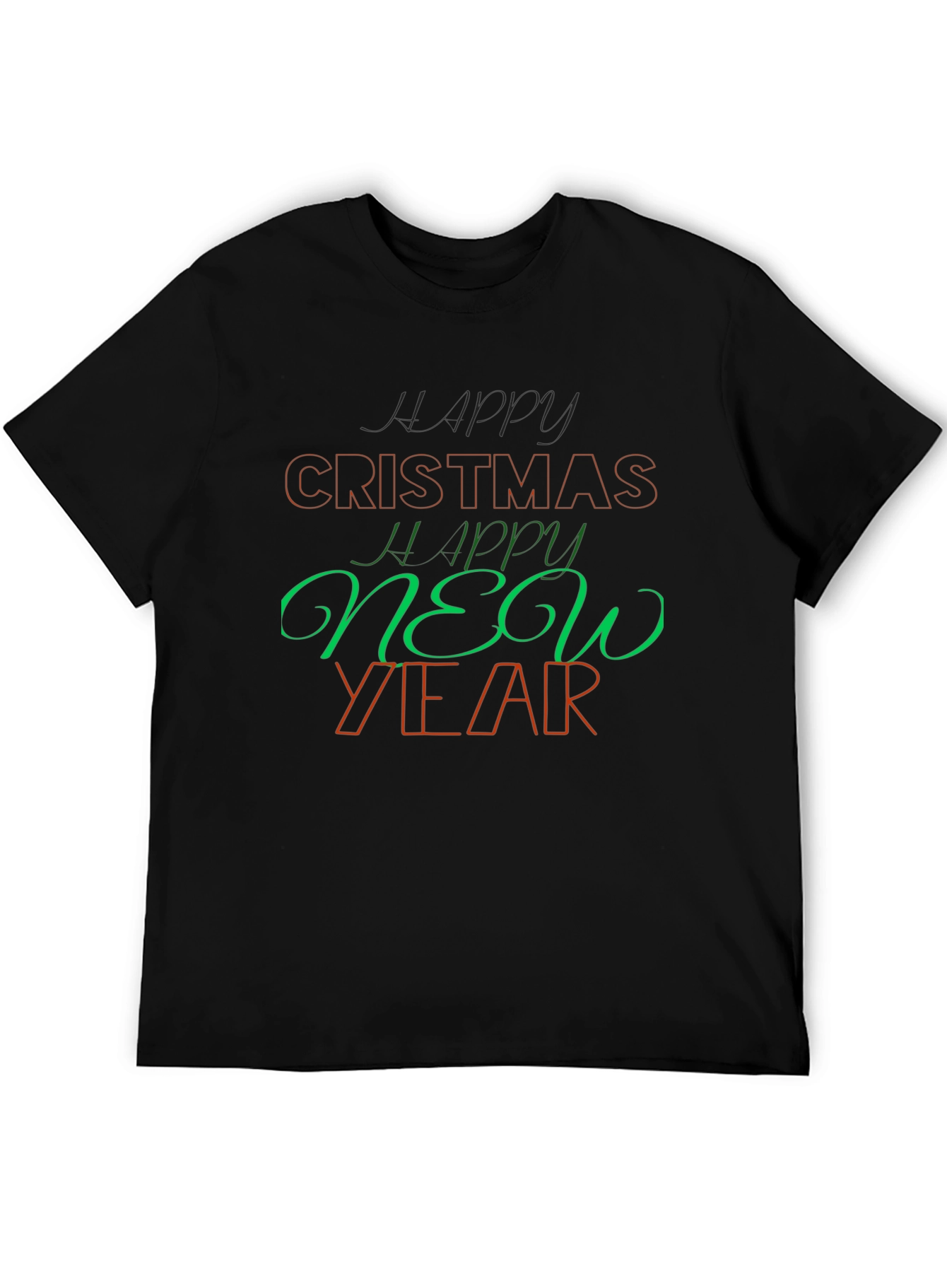 Festive Holiday Graphic Tee - Happy Christmas New Year Shirt