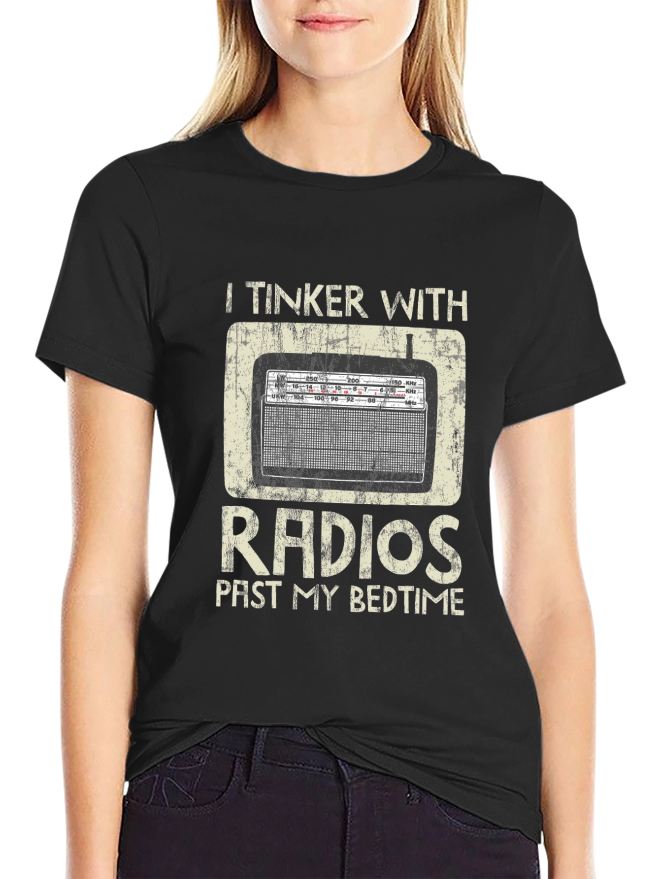 Vintage Radio T-Shirt - I Tinker with Radios Past My Bedtime