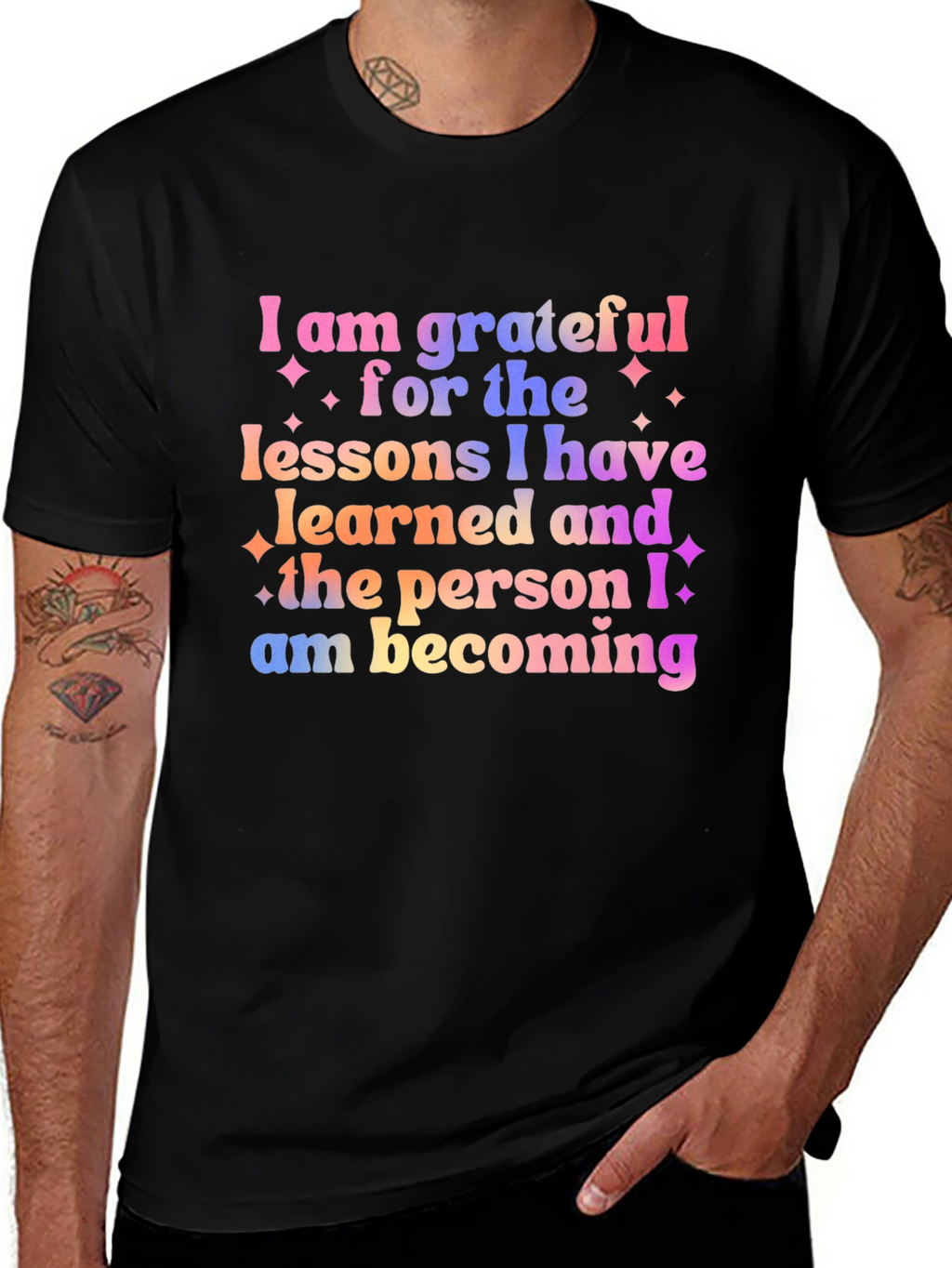 Grateful Lessons Graphic Tee - Motivational Shirt