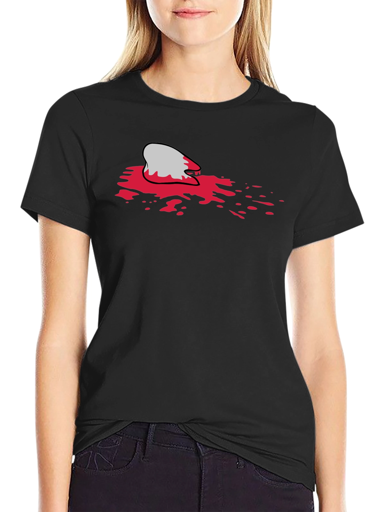 Bloody Shark Bite Black T-Shirt - Unique Graphic Tee