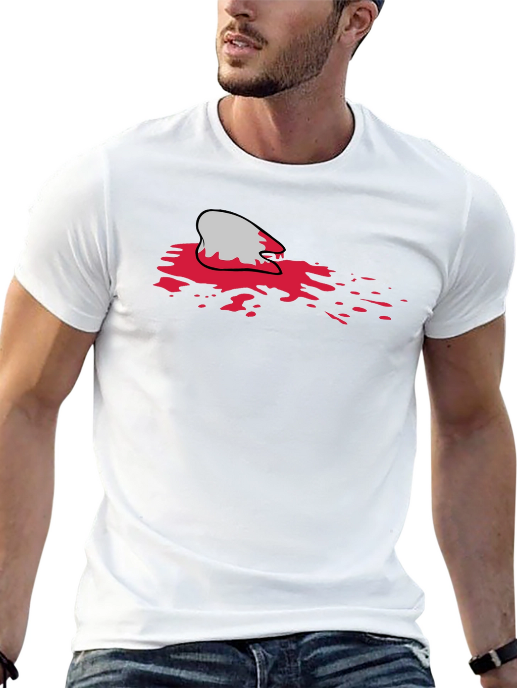 Bloody Shark Bite Black T-Shirt - Unique Graphic Tee