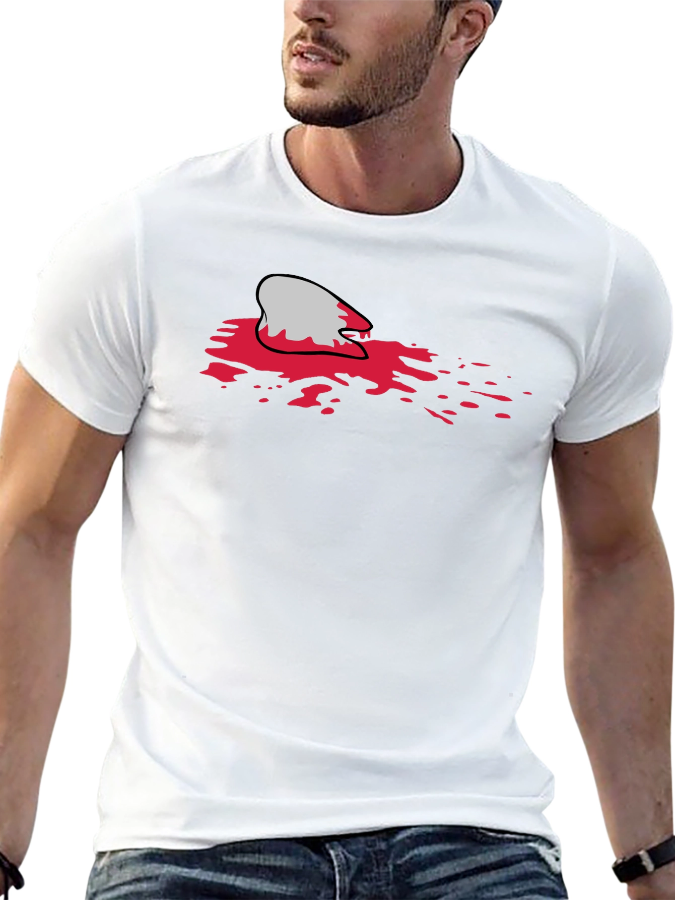 Bloody Shark Bite Black T-Shirt - Unique Graphic Tee