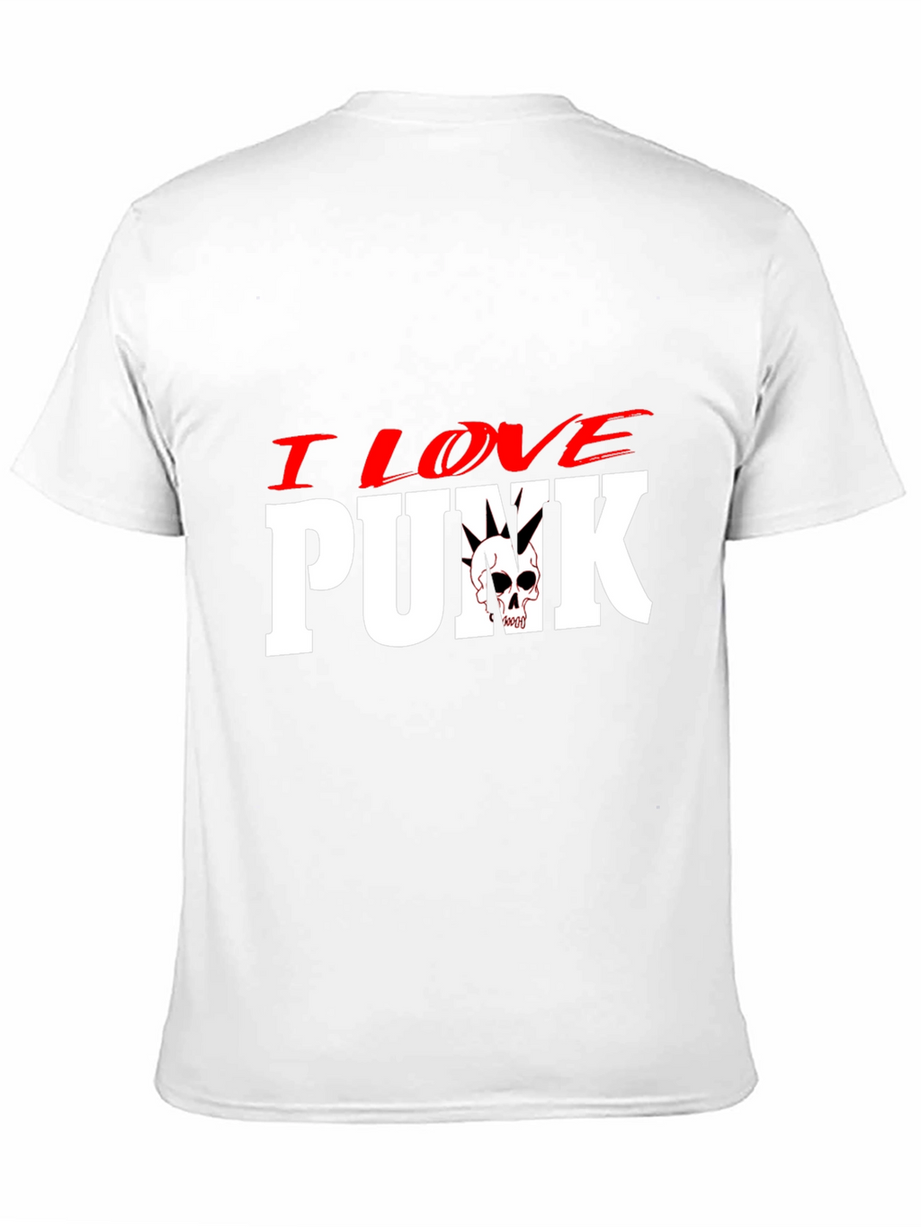 I Love Punk T-Shirt - Skull Design
