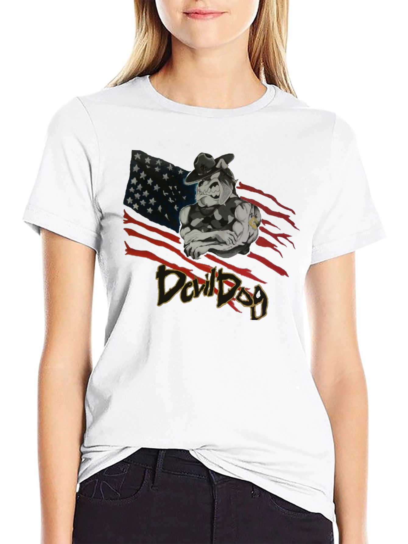 Devil Dog Graphic Print T-Shirt