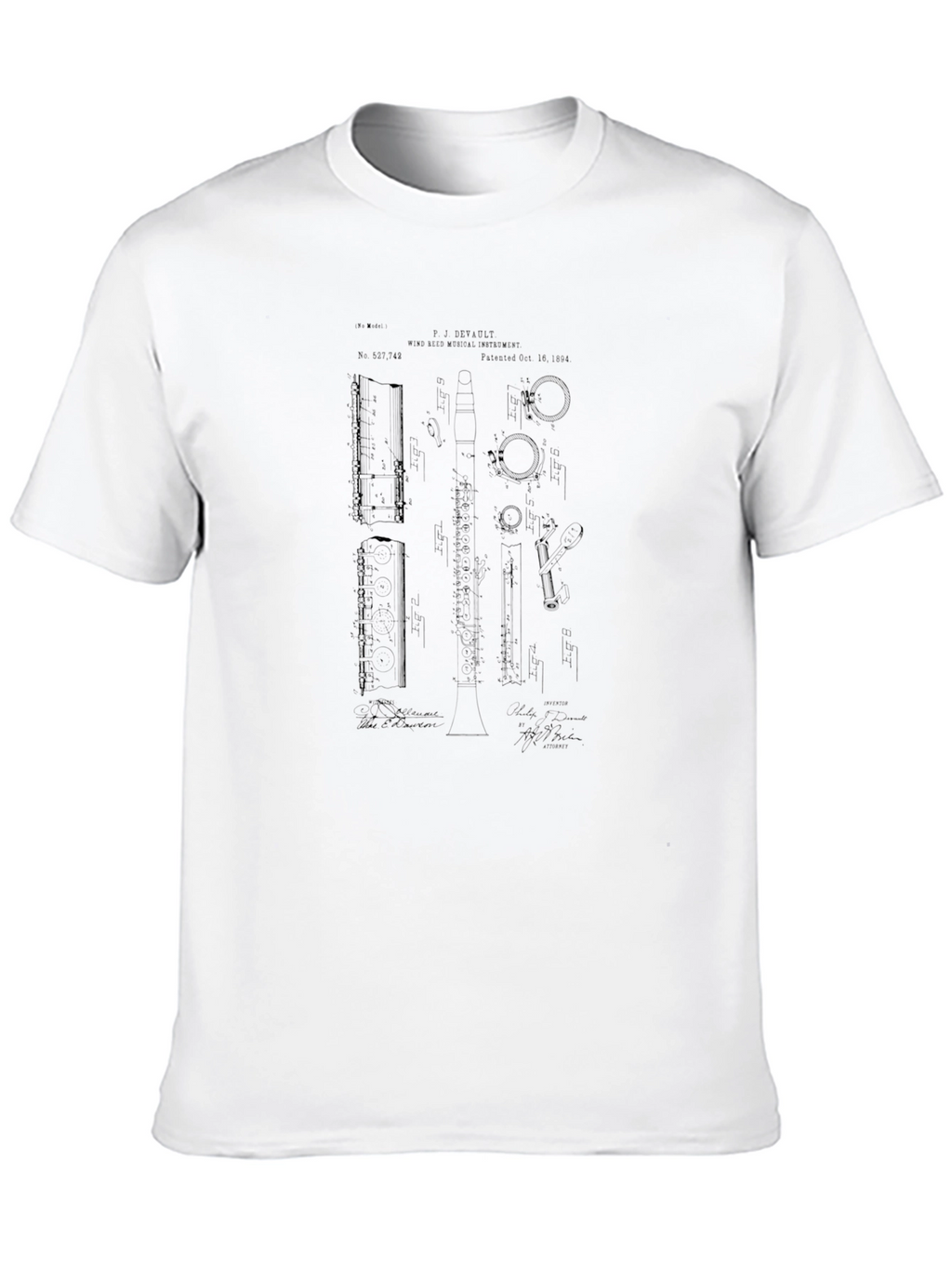 Black T-Shirt with Blueprint Design