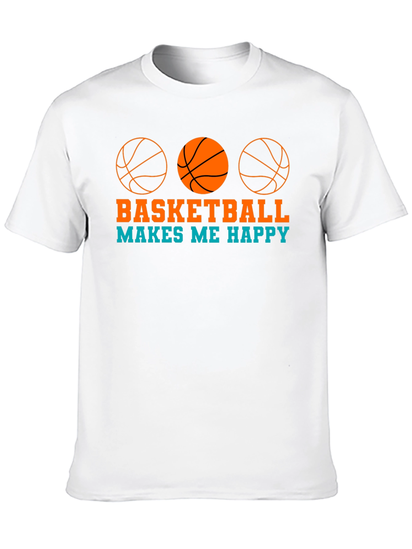 Basketball Makes Me Happy Graphic T-Shirt