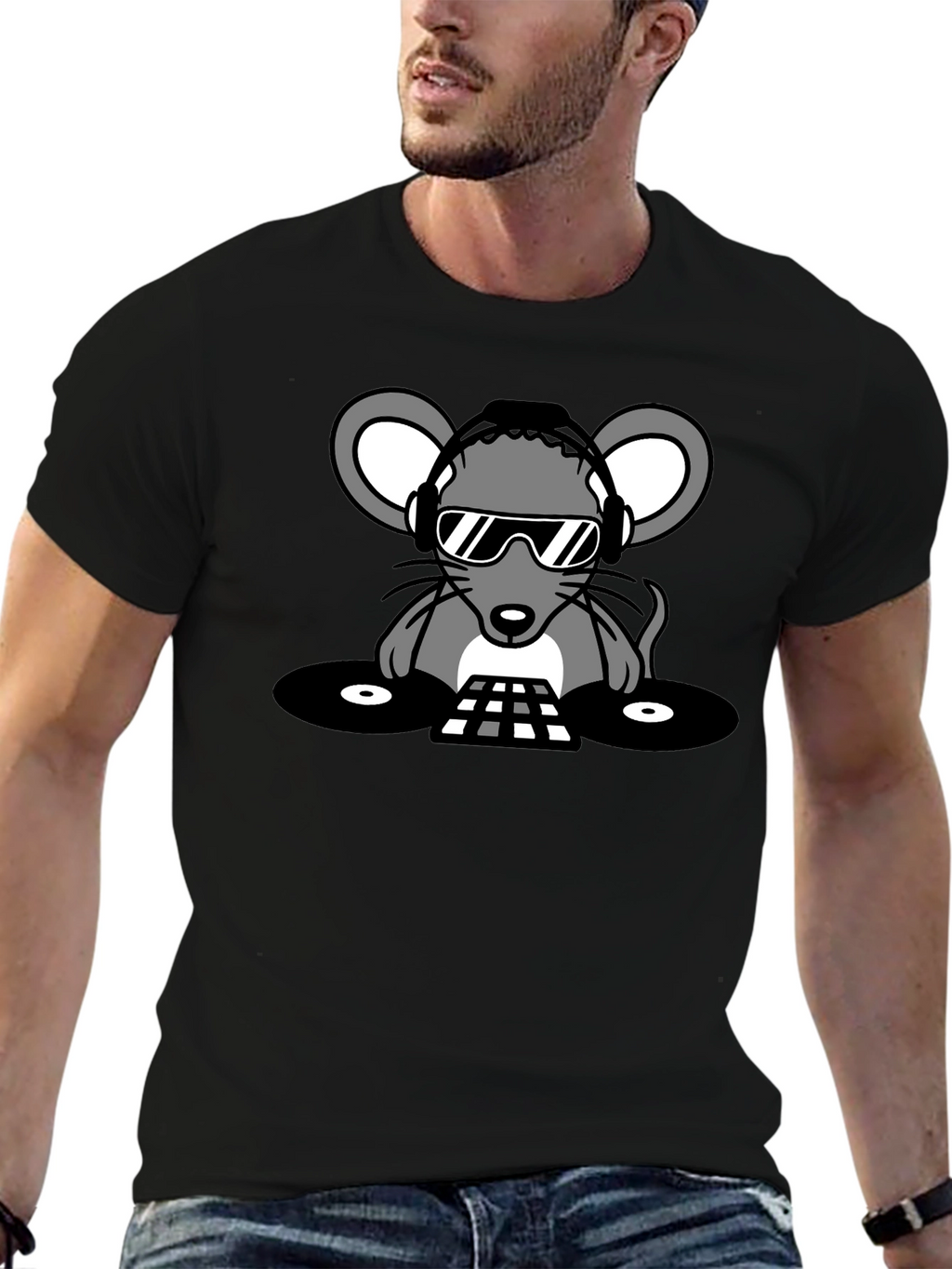 DJ Mouse Graphic Tee - Cool Party Vibes!