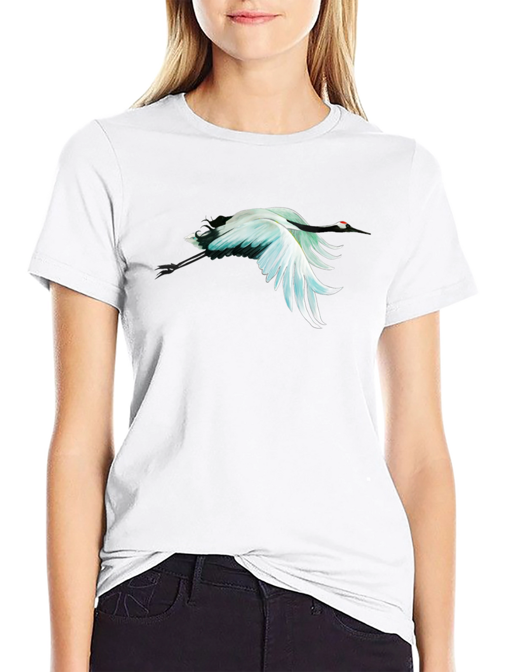 Crane Graphic Black T-Shirt