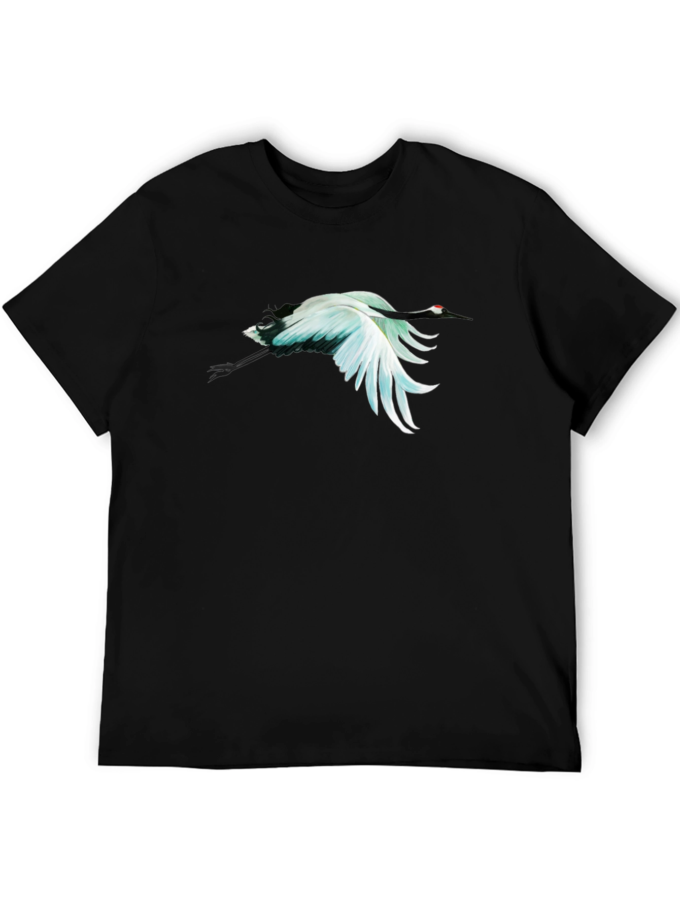 Crane Graphic Black T-Shirt