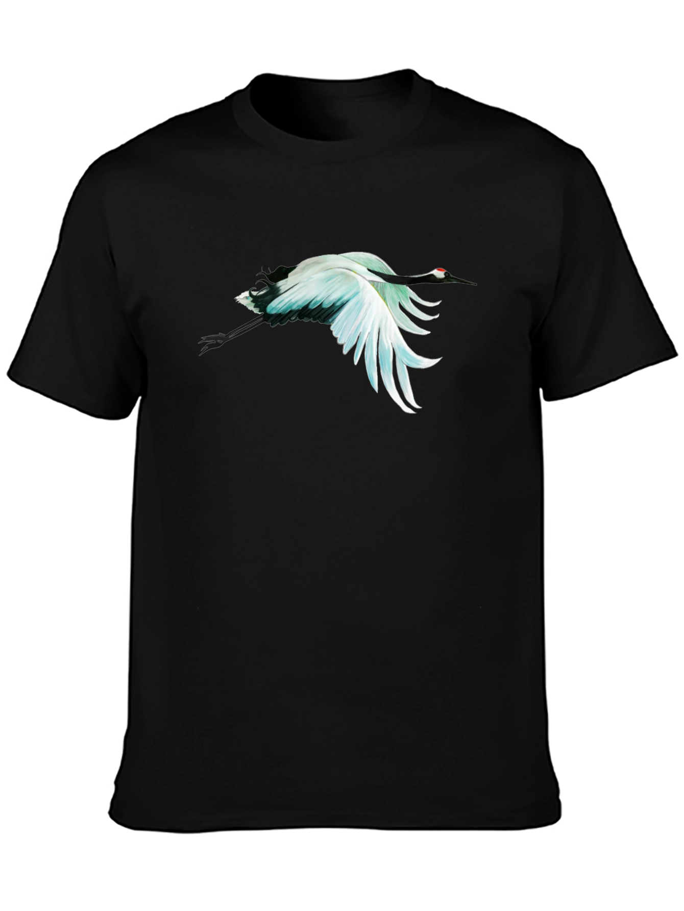 Crane Graphic Black T-Shirt