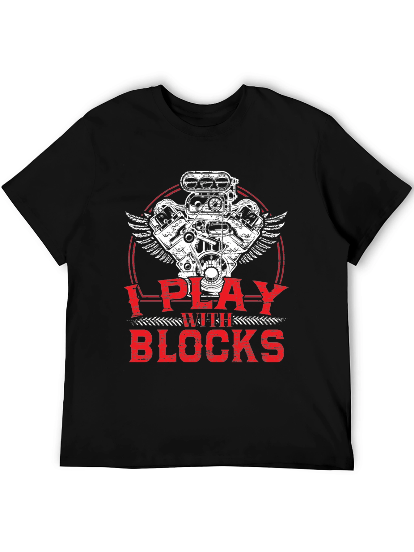 I Play with Blocks T-Shirt - Automotive Engine Design