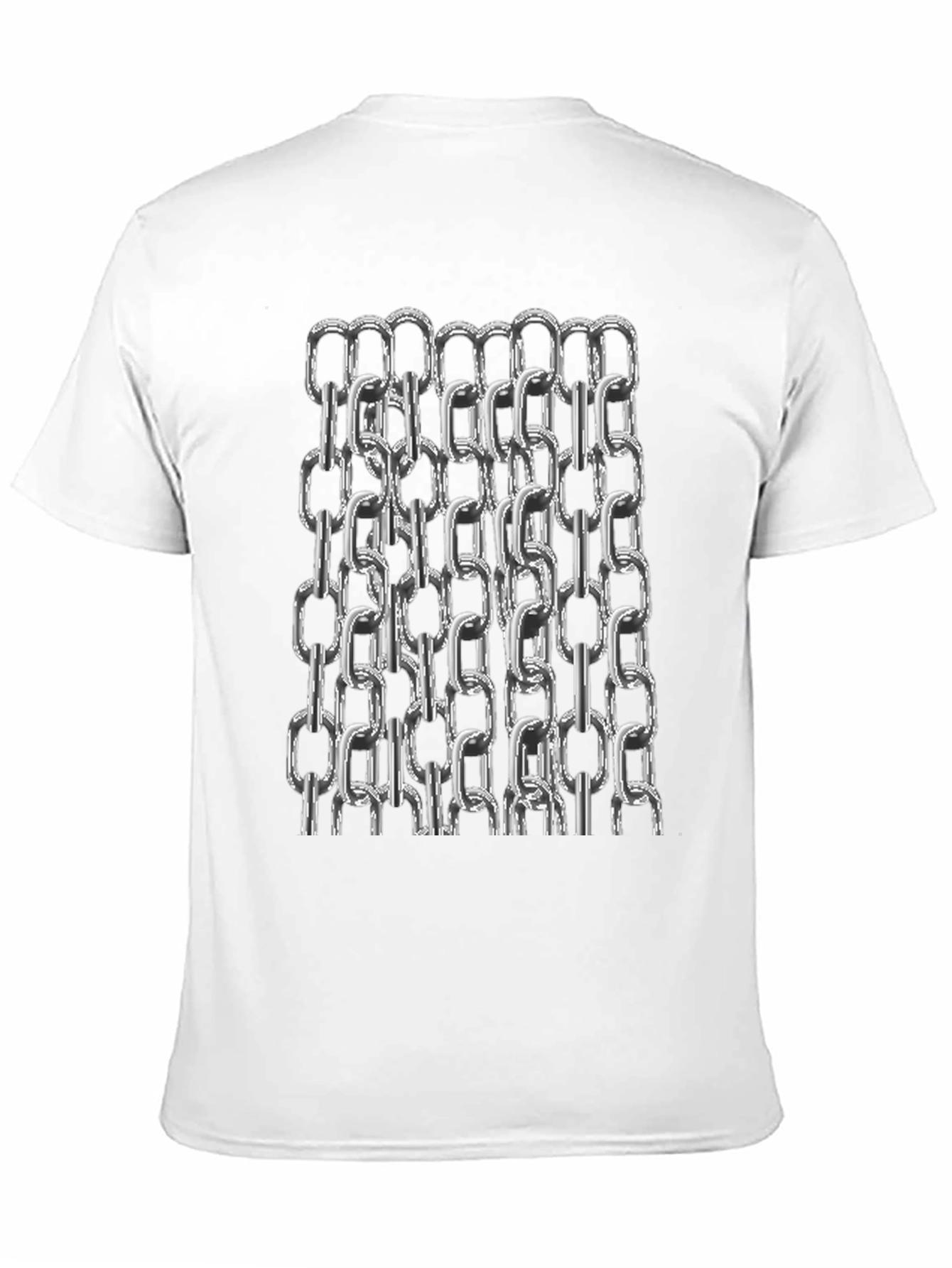 Chain Link Graphic Tee - Black Cotton Casual T-Shirt