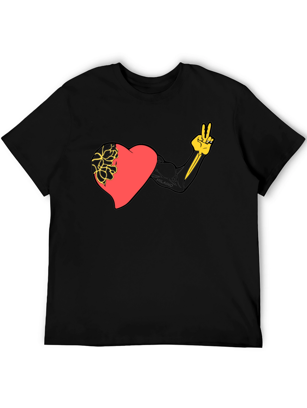 Heart Strength Graphic Black Tee