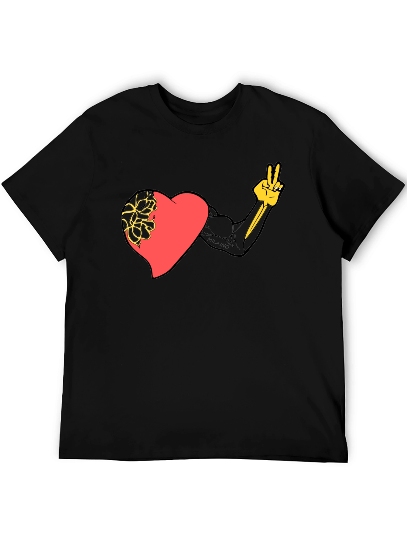 Heart Strength Graphic Black Tee