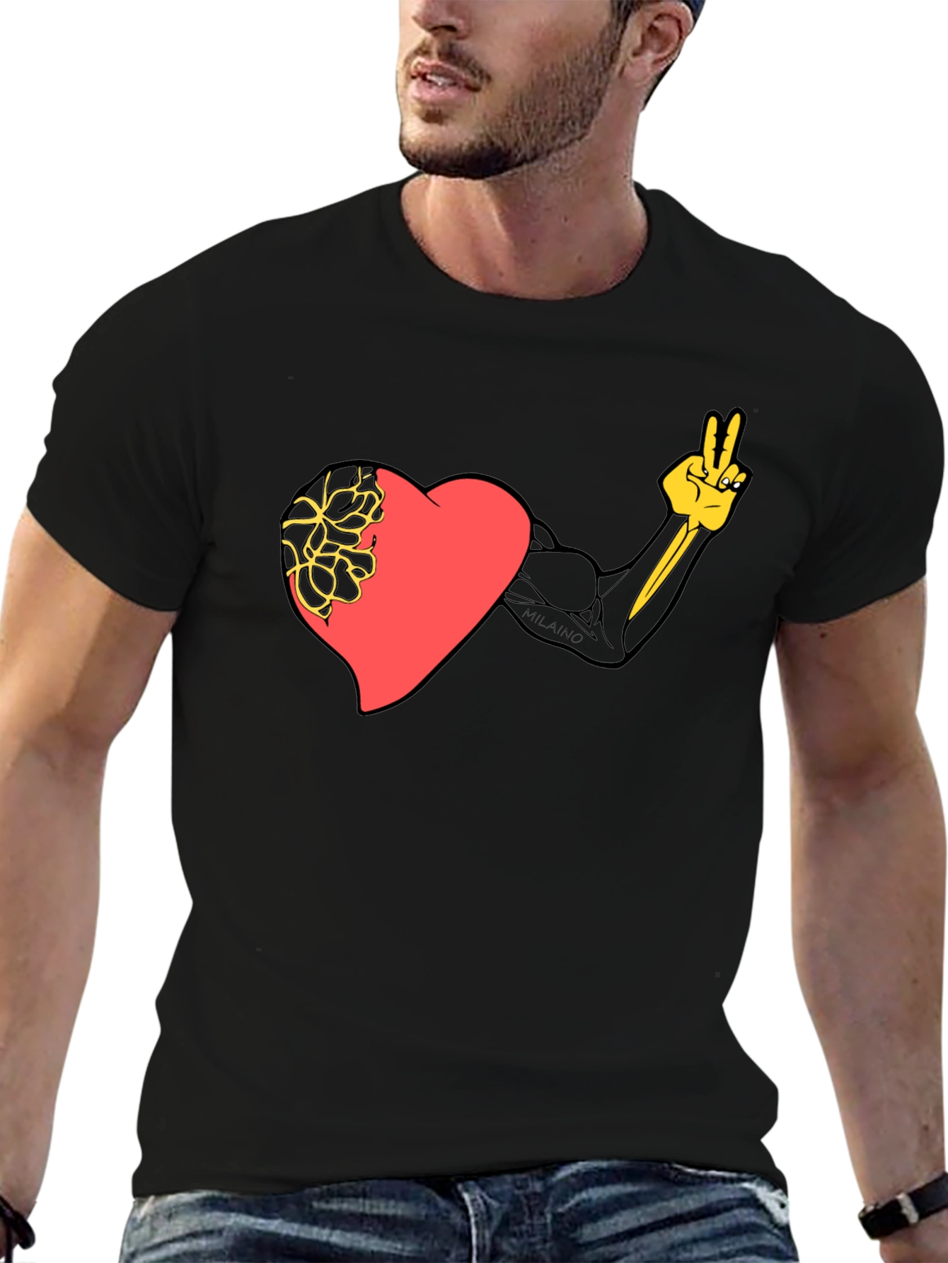 Heart Strength Graphic Black Tee