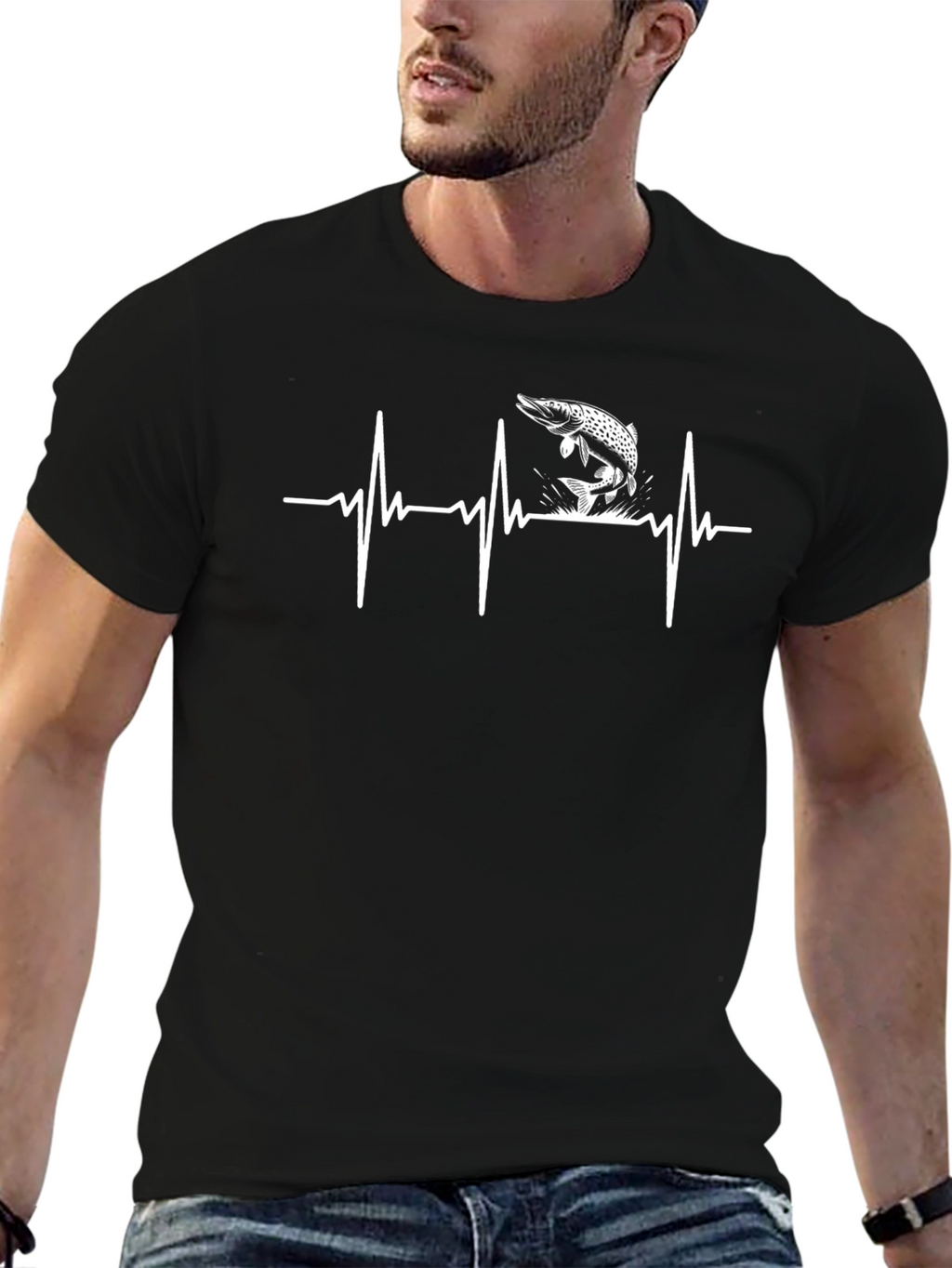 Fishing Heartbeat T-Shirt - Pike Lifeline Tee