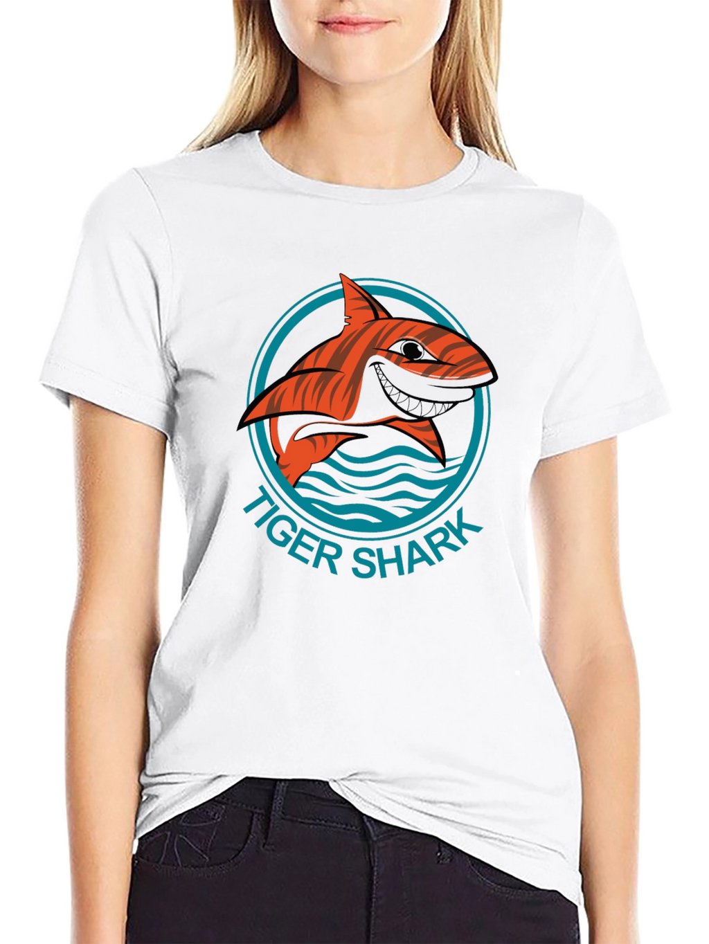 Tiger Shark Graphic Tee - Stylish Mens Black T-Shirt