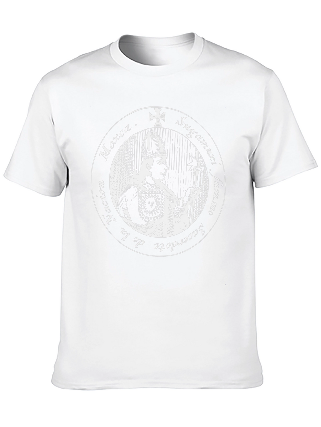 Black T-Shirt with Priest Graphic Design