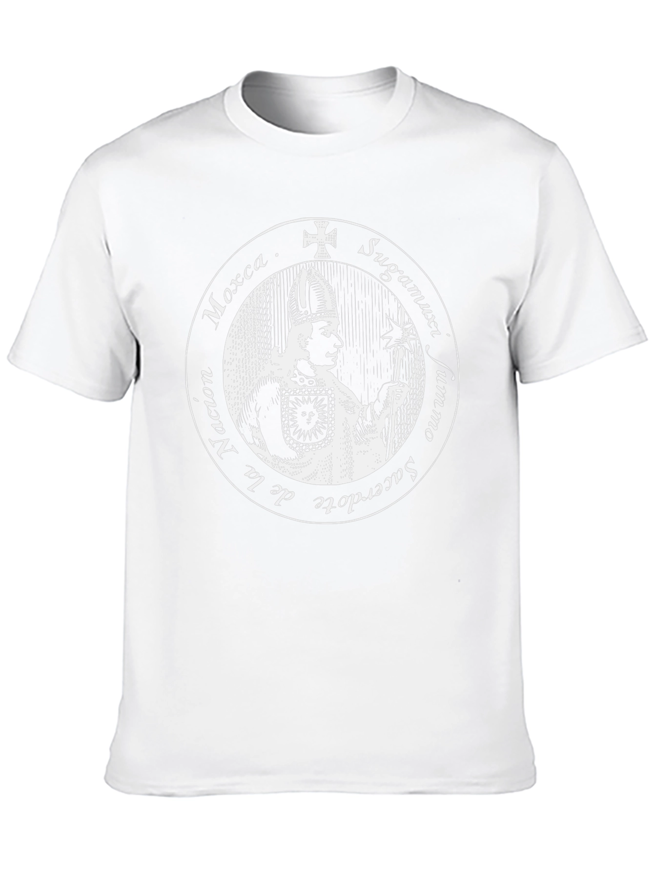 Black T-Shirt with Priest Graphic Design