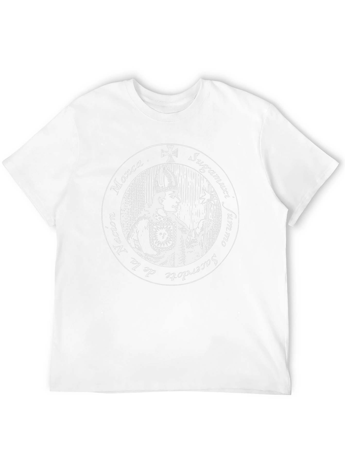 Black T-Shirt with Priest Graphic Design