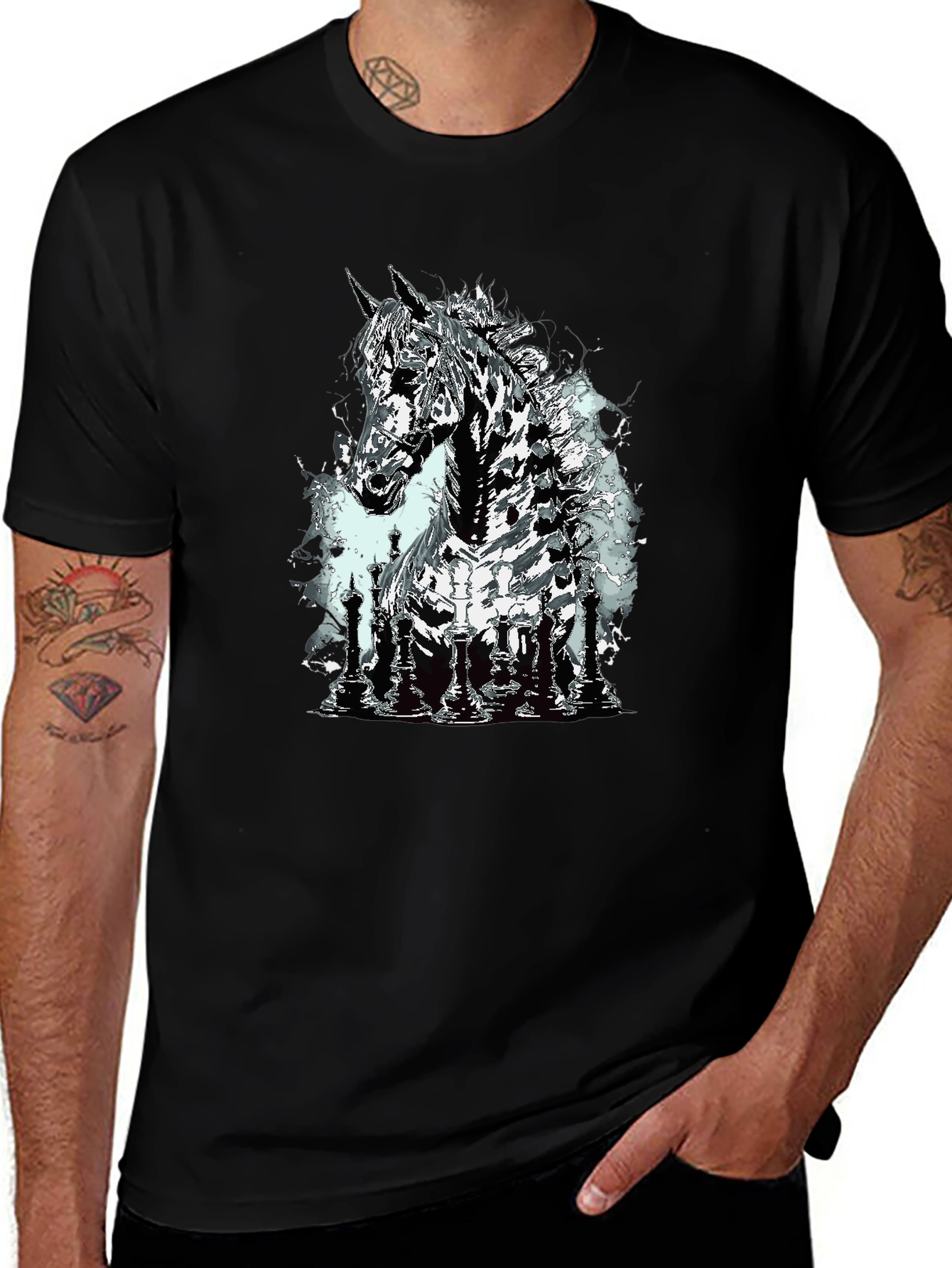 Chess Horse Graphic T-Shirt