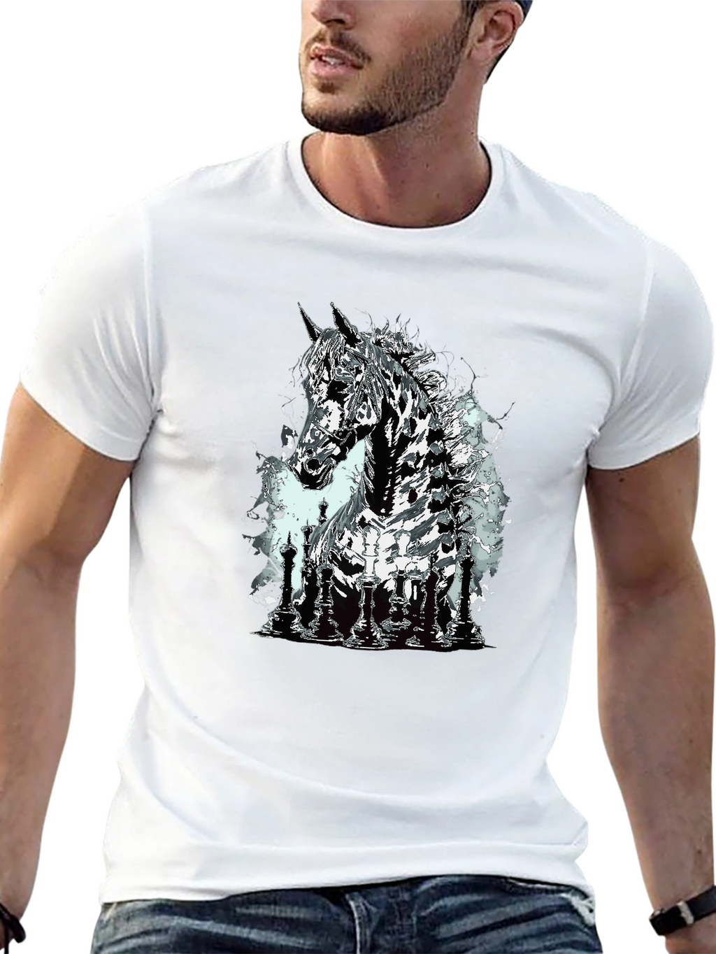 Chess Horse Graphic T-Shirt