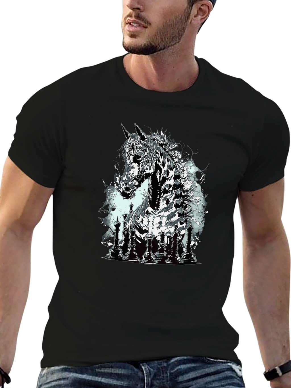 Chess Horse Graphic T-Shirt