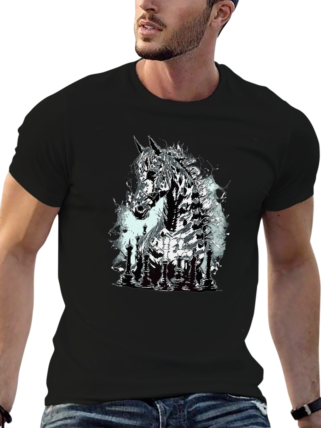Chess Horse Graphic T-Shirt