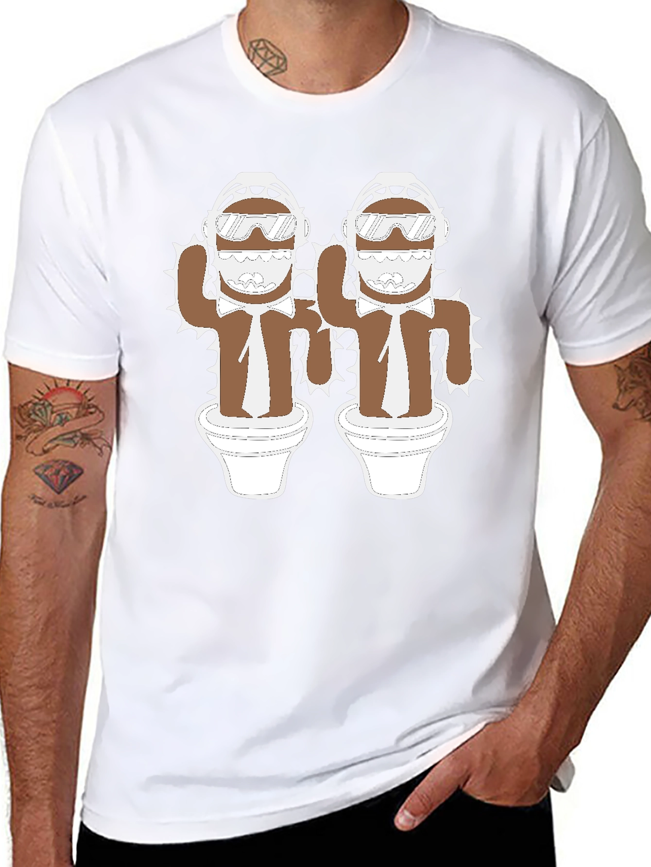 Cactus Bros Black T-Shirt - Unique Graphic Tee