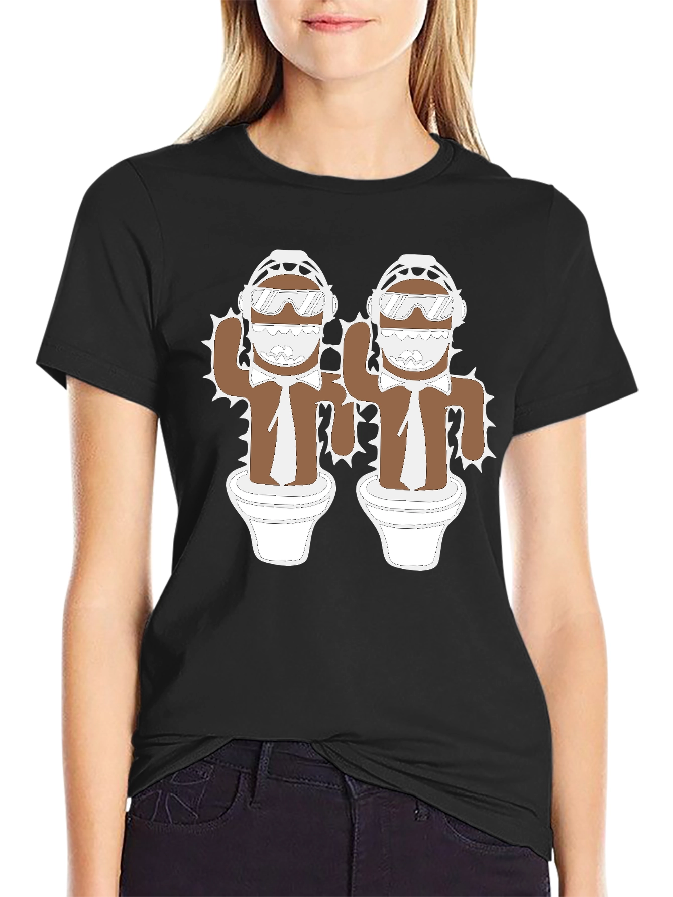 Cactus Bros Black T-Shirt - Unique Graphic Tee