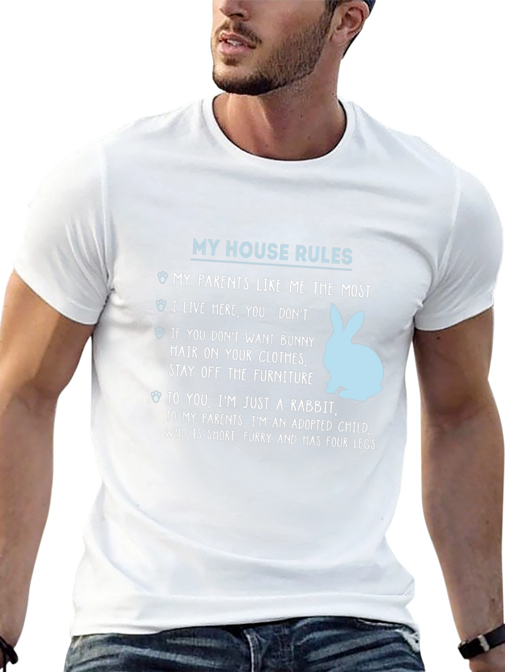 My House Rules Bunny Rabbit Graphic Tee