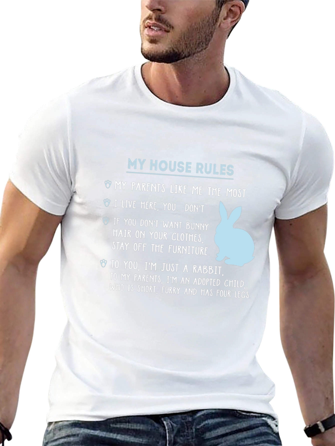 My House Rules Bunny Rabbit Graphic Tee