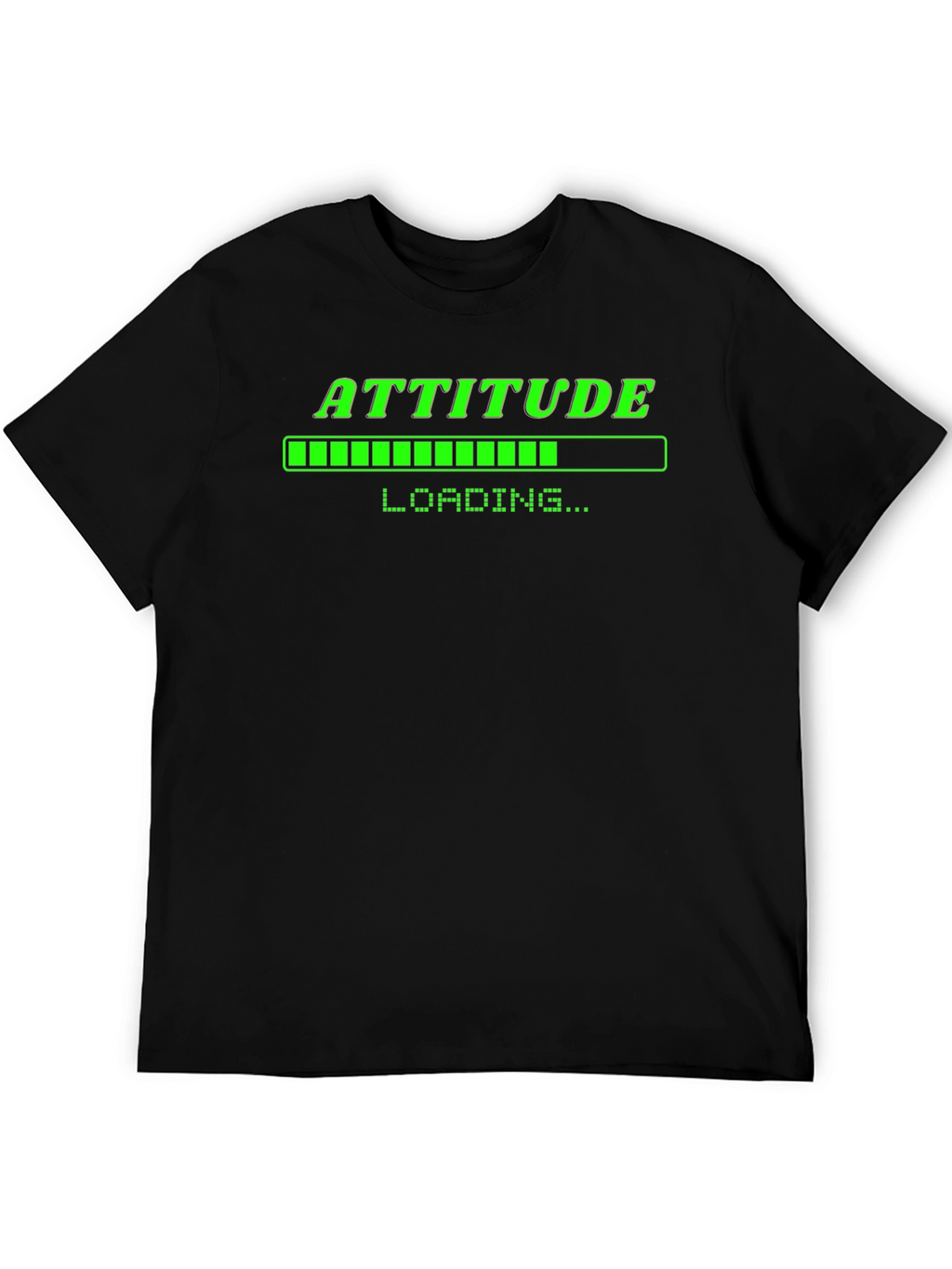 Attitude Loading T-Shirt - Black Cotton Graphic Tee