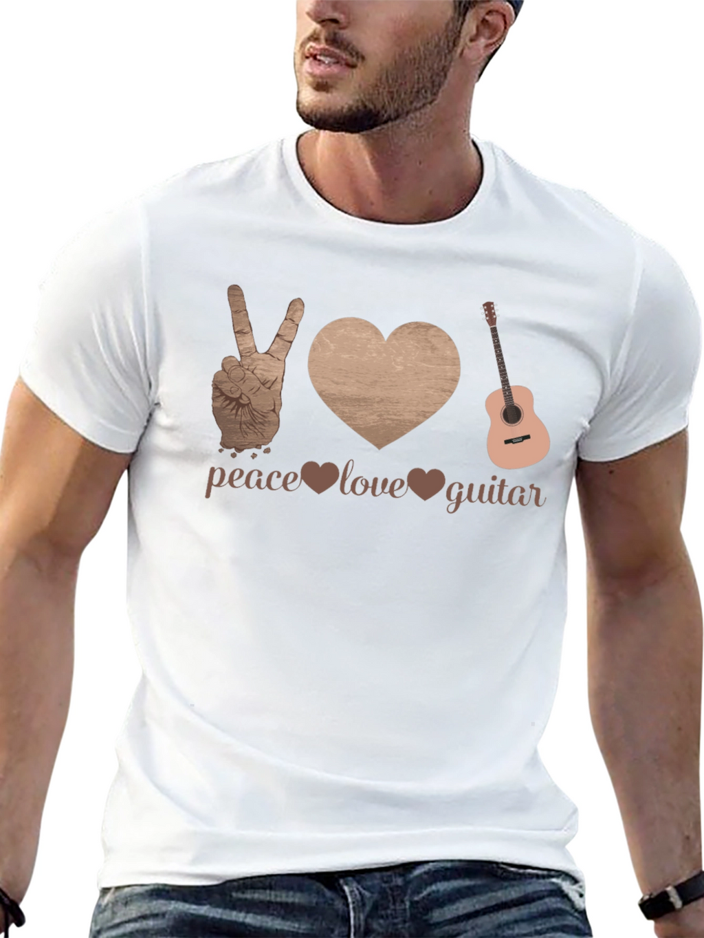 Peace Love Guitar Graphic Tee