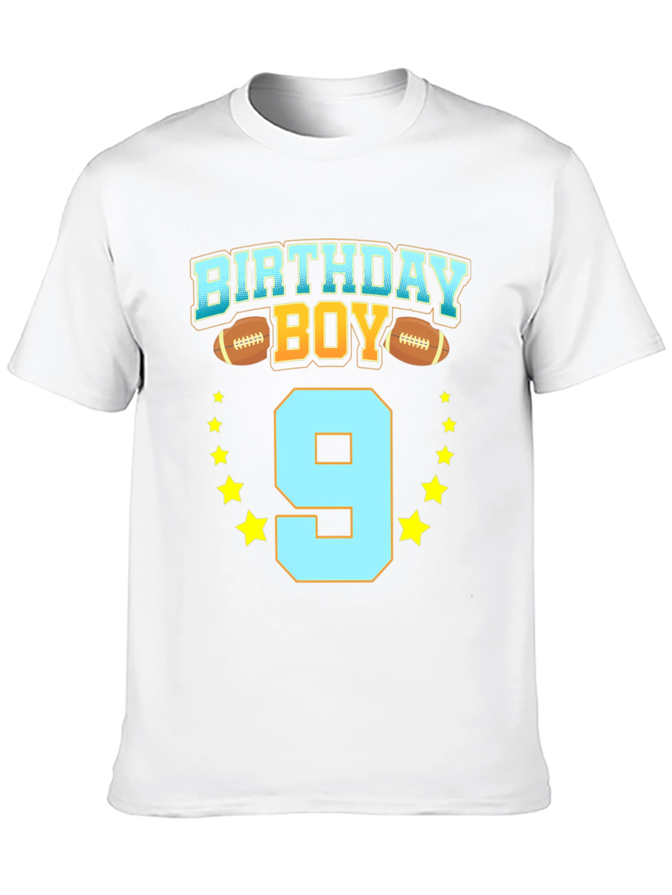 Birthday Boy Football Number 9 T-Shirt