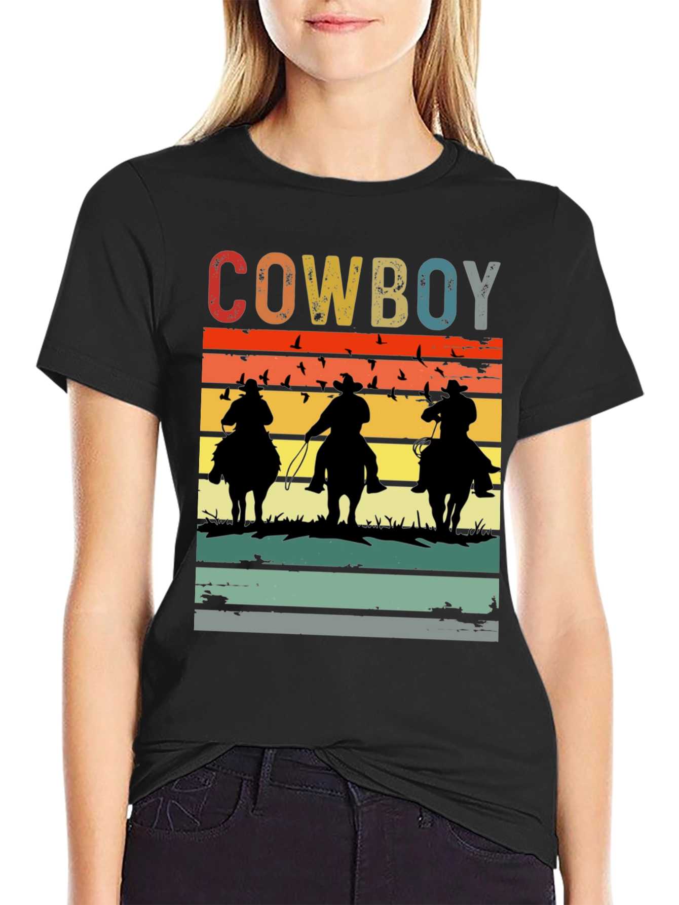 Vintage Cowboy Sunset T-Shirt
